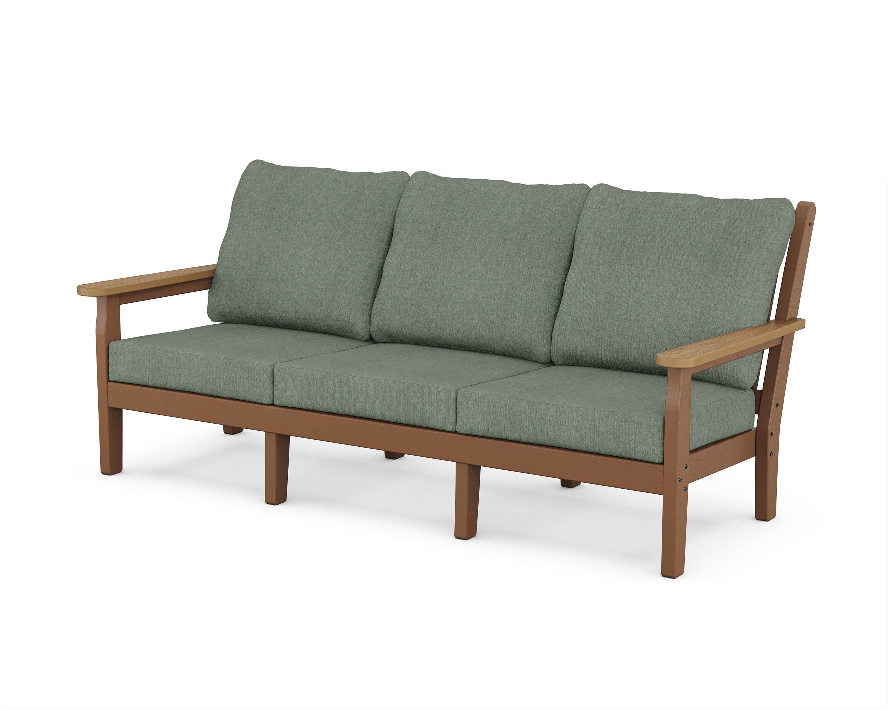 Chippendale Deep Seating Sofa in Teak / Natural / Cast Sage