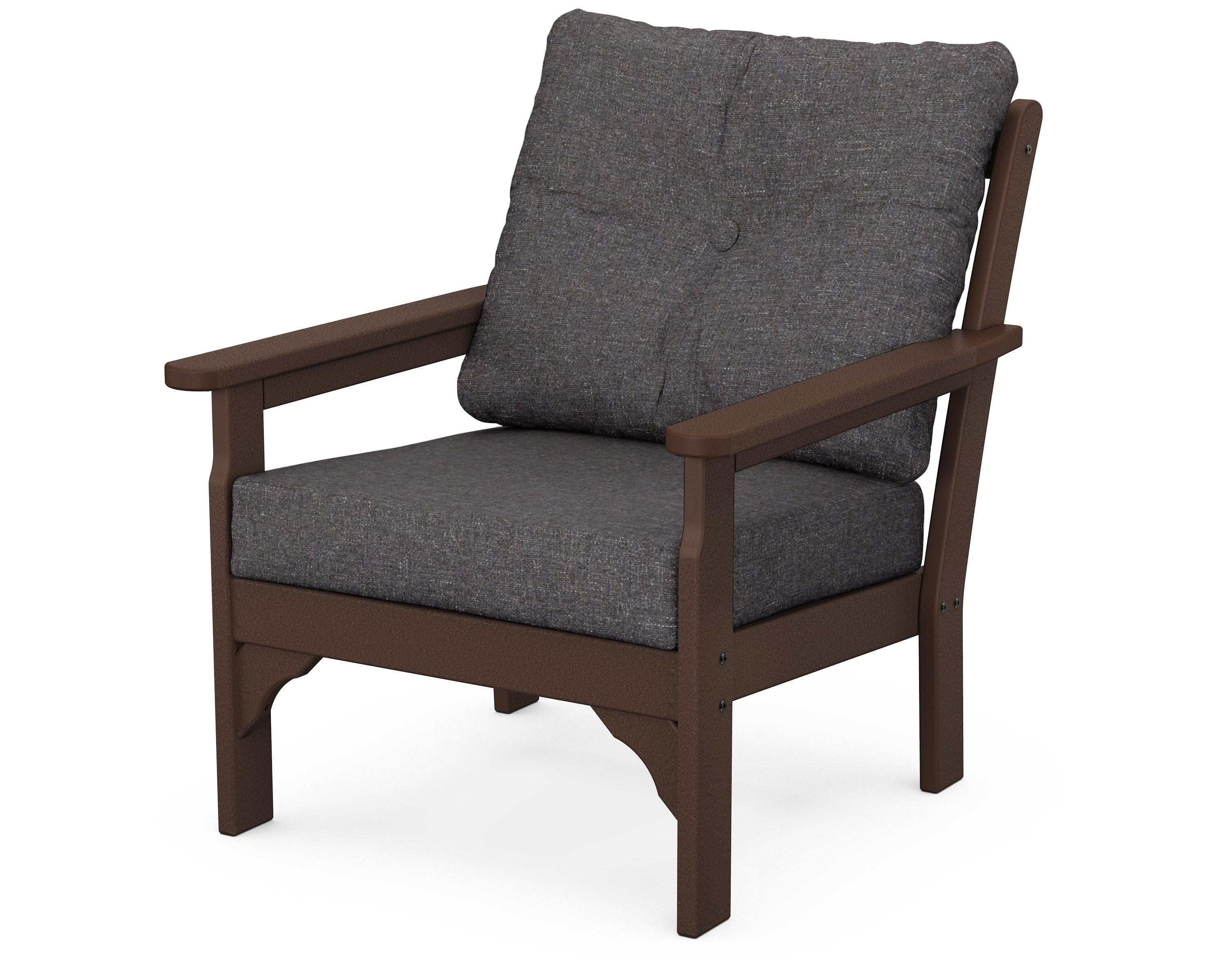 Vineyard Deep Seating Chair in Mahogany / Ash Charcoal