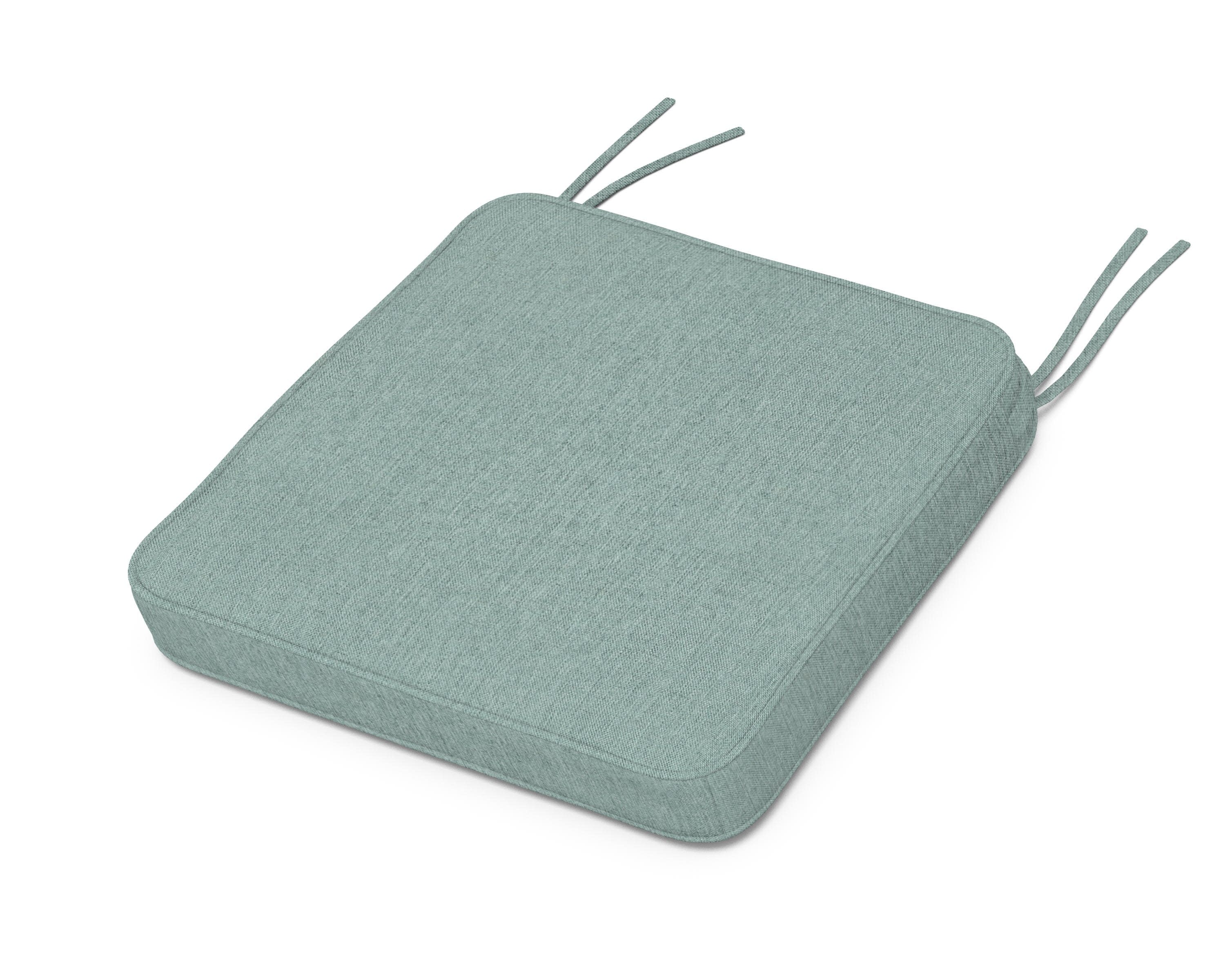 Chinoiserie Side Chair Seat Cushion in Glacier Spa