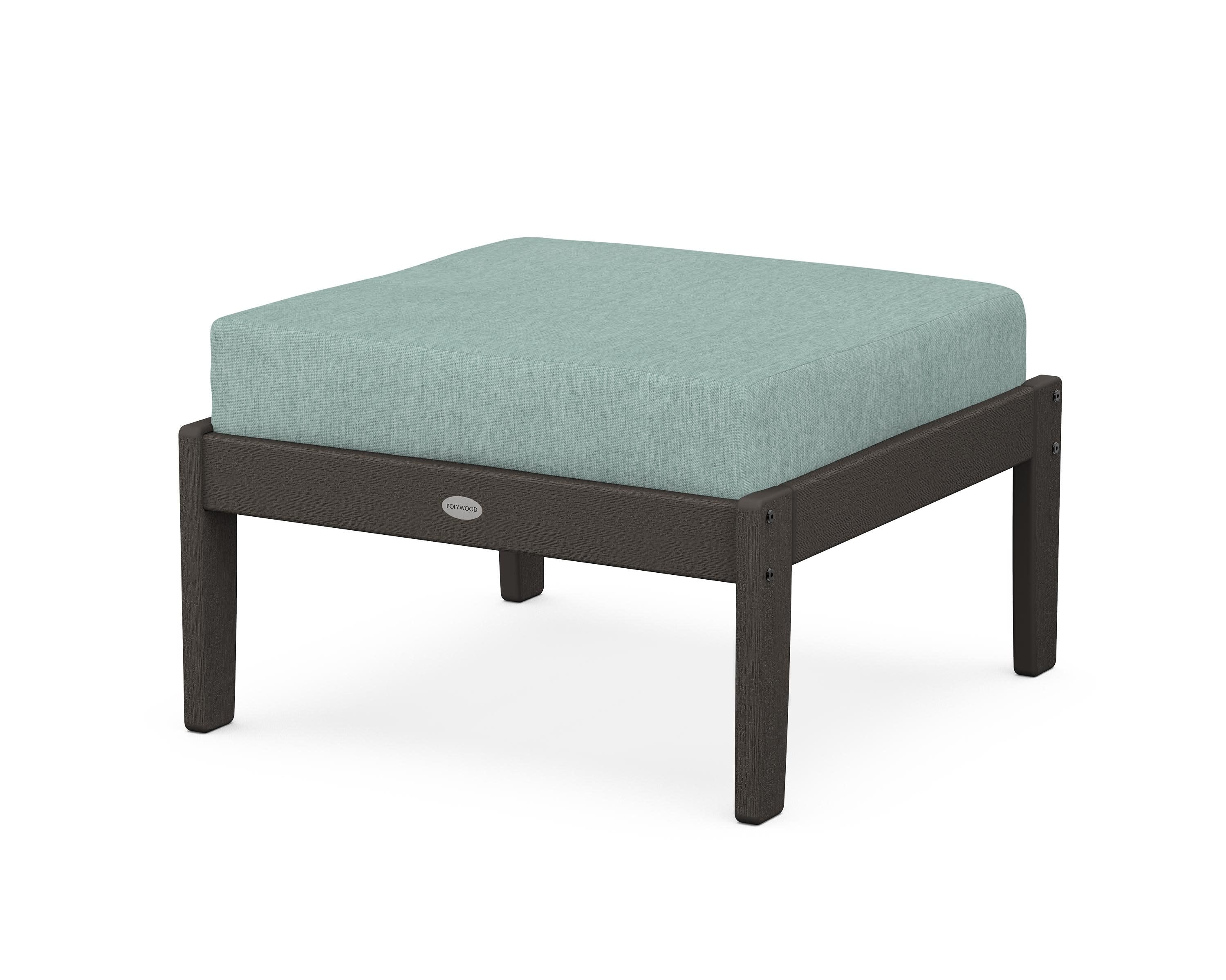 Braxton Deep Seating Ottoman in Vintage Coffee / Glacier Spa