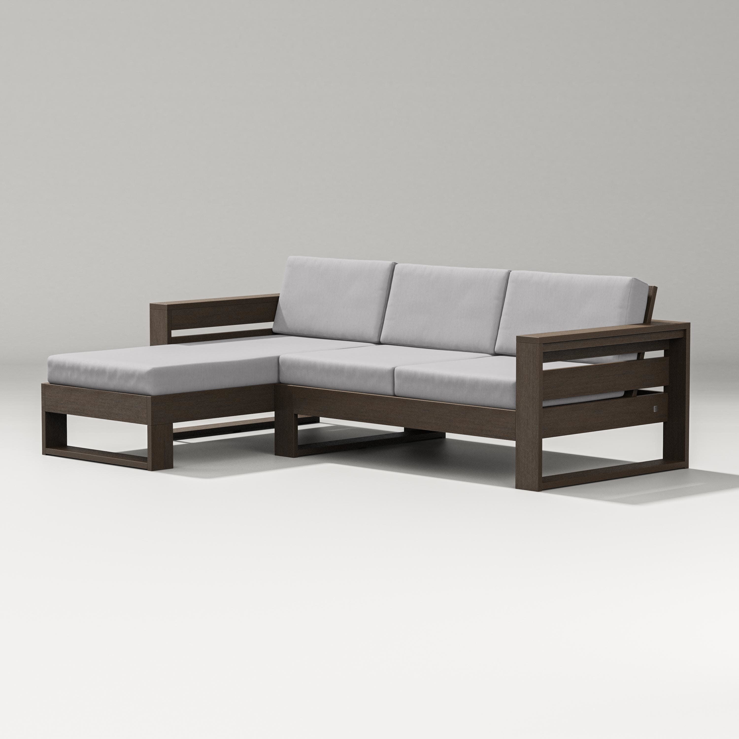 Latitude Left Chaise Sectional in Kona / Granite