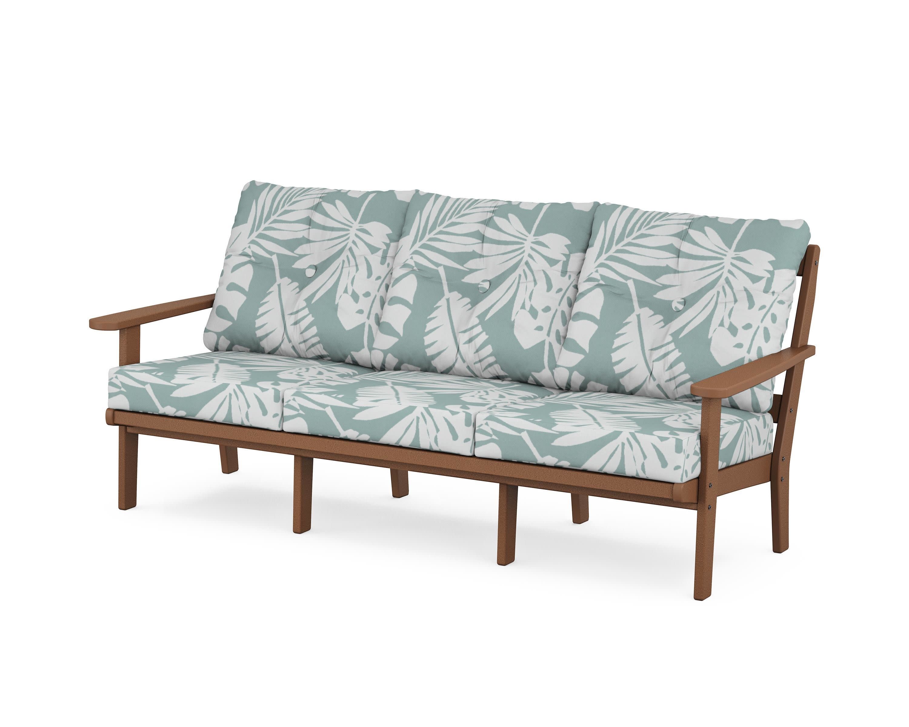 Mission Deep Seating Sofa in Teak / Leaf Glacier Spa