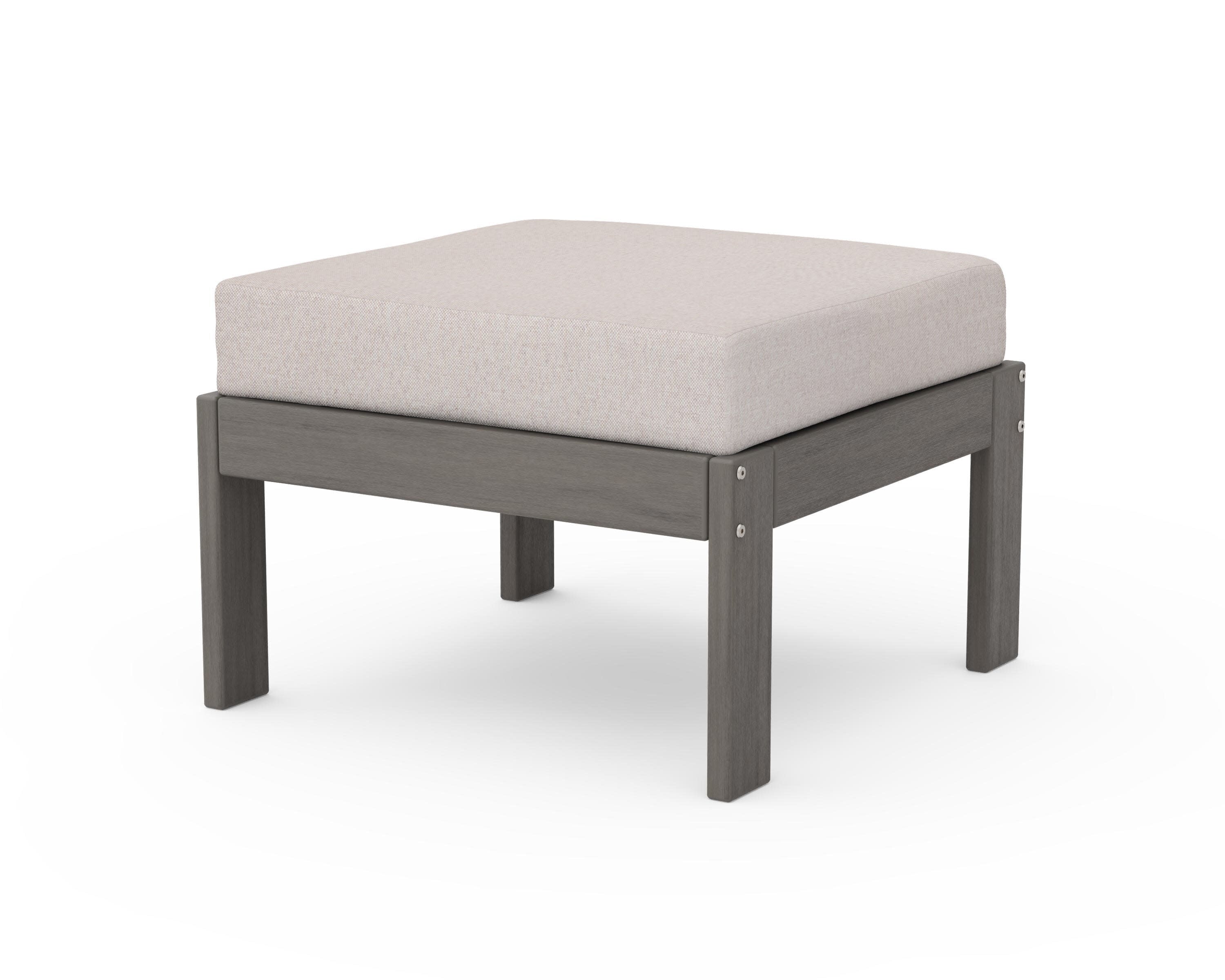 Vineyard Modular Ottoman in Driftwood / Dune Burlap