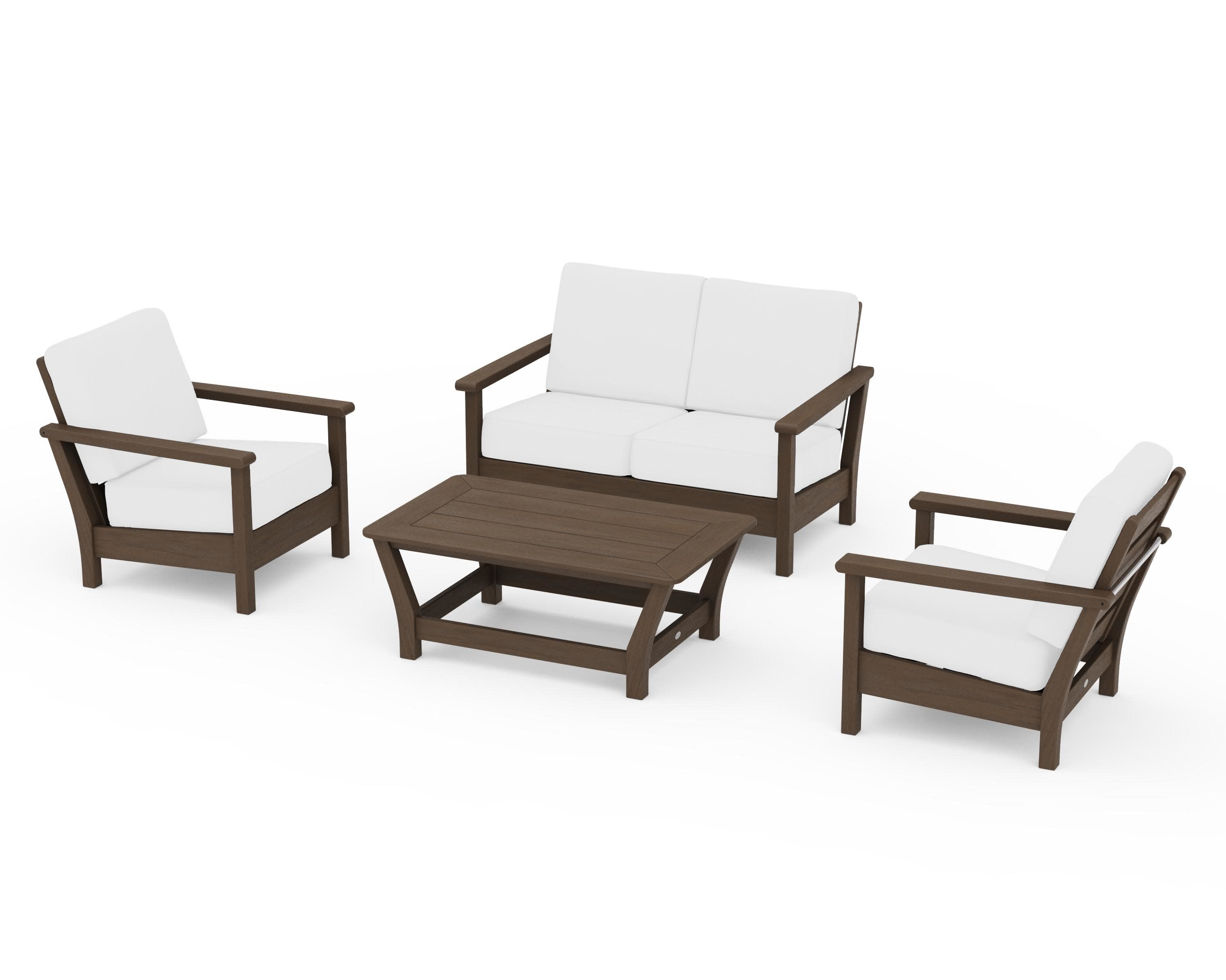 Harbour 4-Piece Deep Seating Set in Kona / Natural