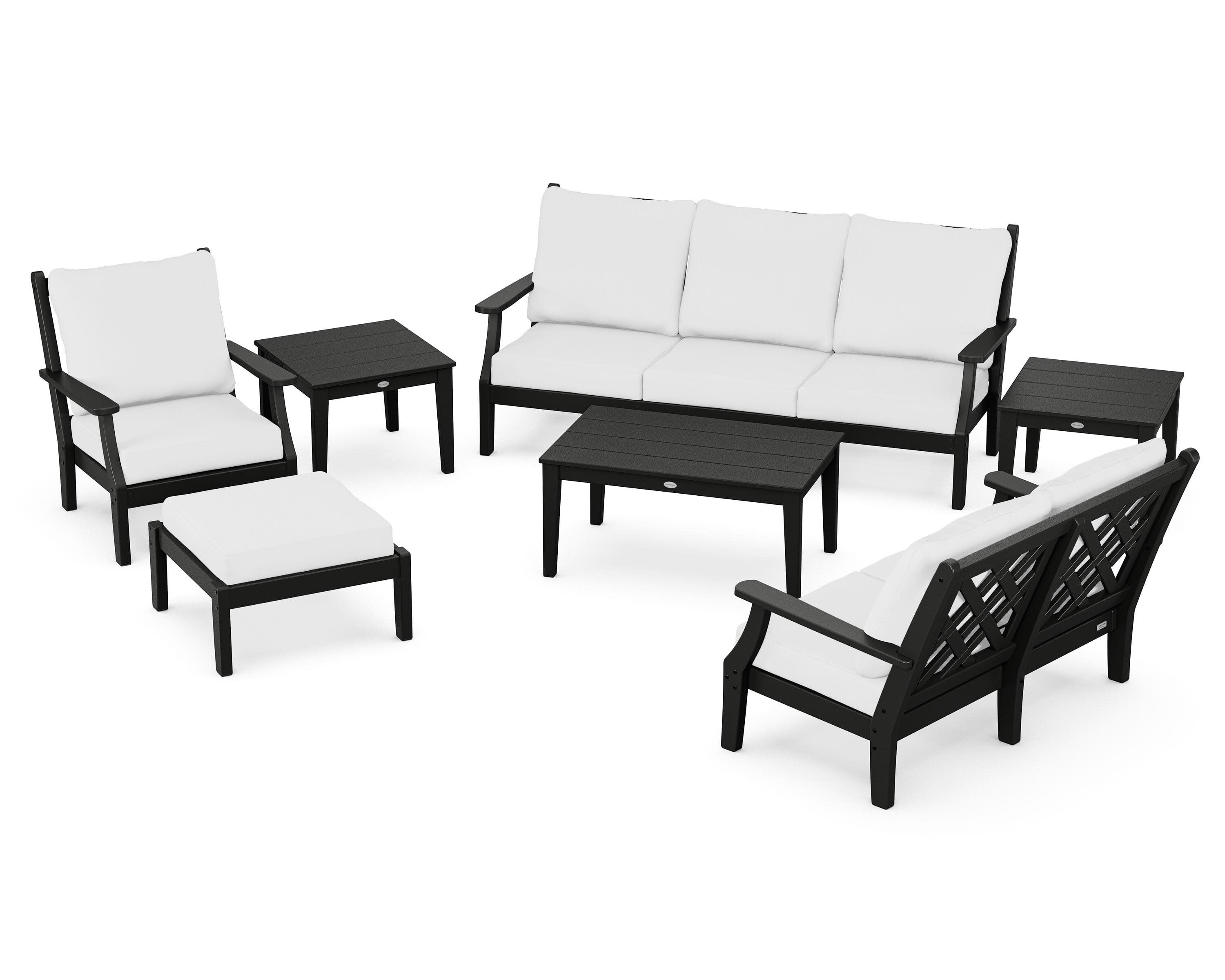 Wovendale 7-Piece Deep Seating Set in Black / Natural