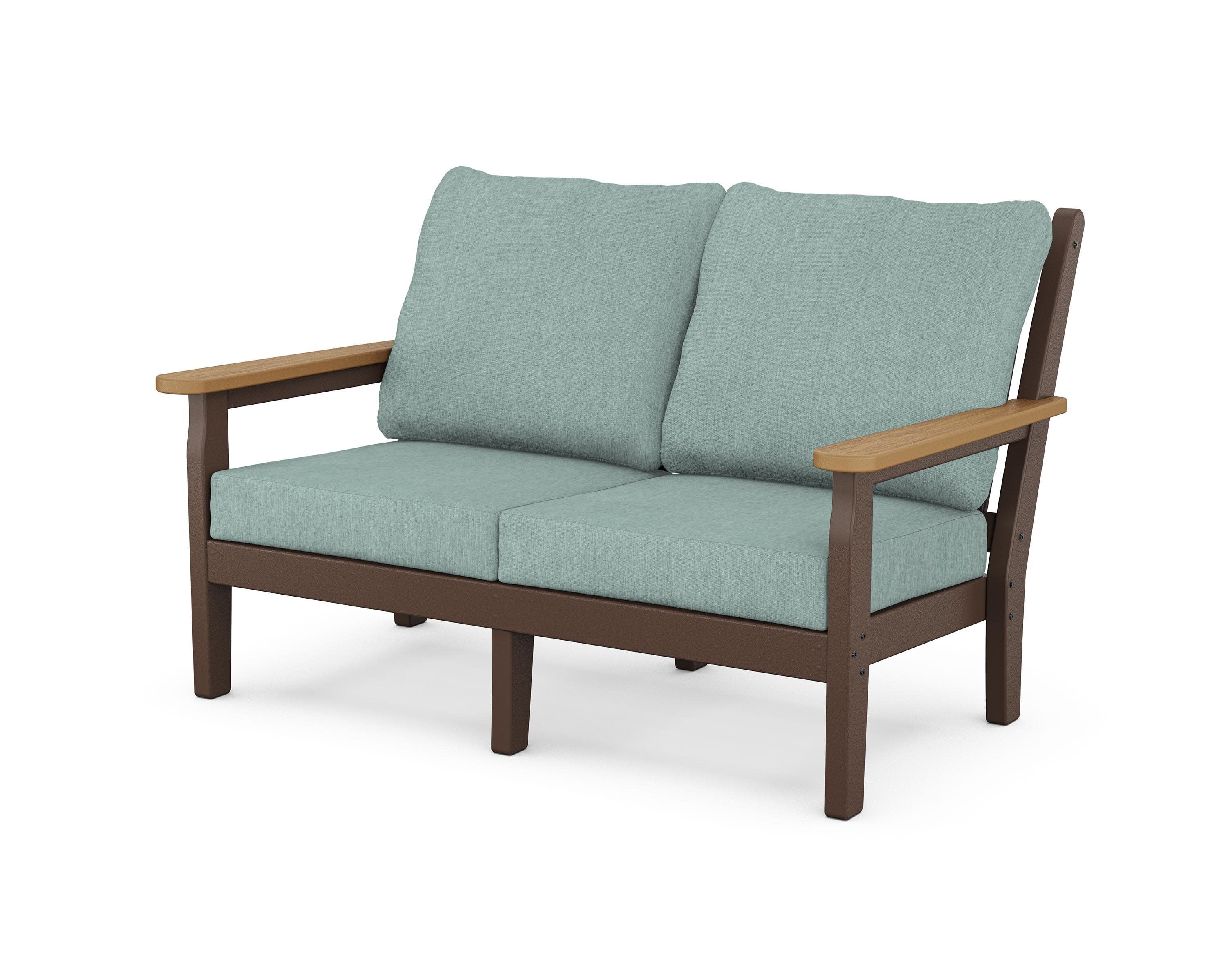 Chippendale Deep Seating Loveseat in Mahogany / Natural / Glacier Spa