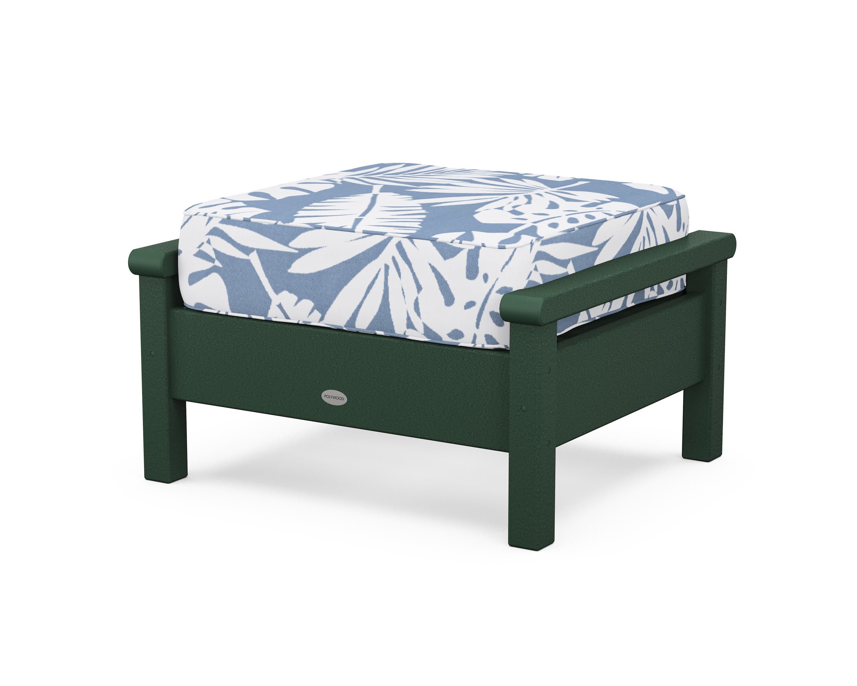 Harbour Deep Seating Ottoman in Green / Leaf Sky Blue
