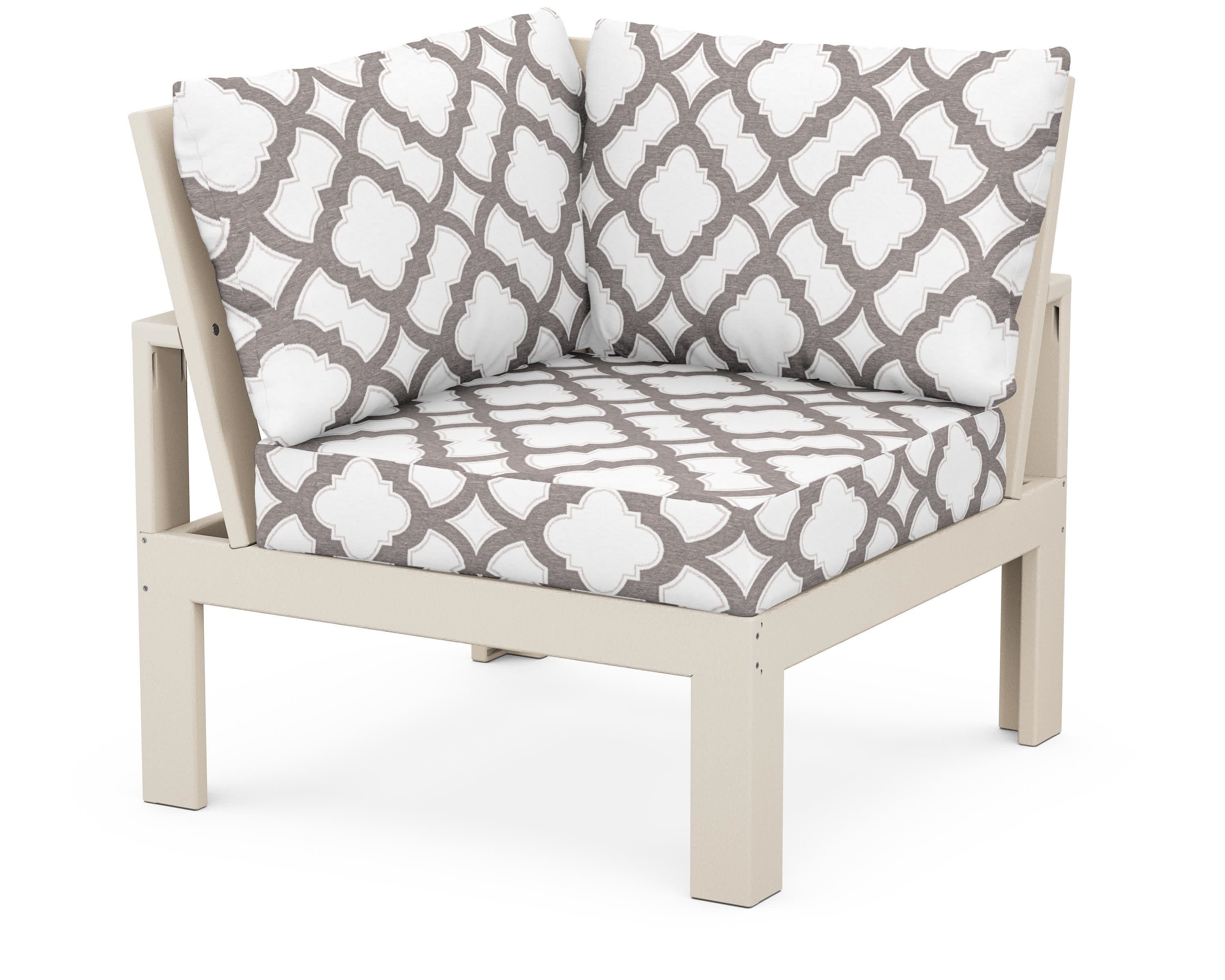 Modular Corner Chair in Sand / Trellis Grey Mist