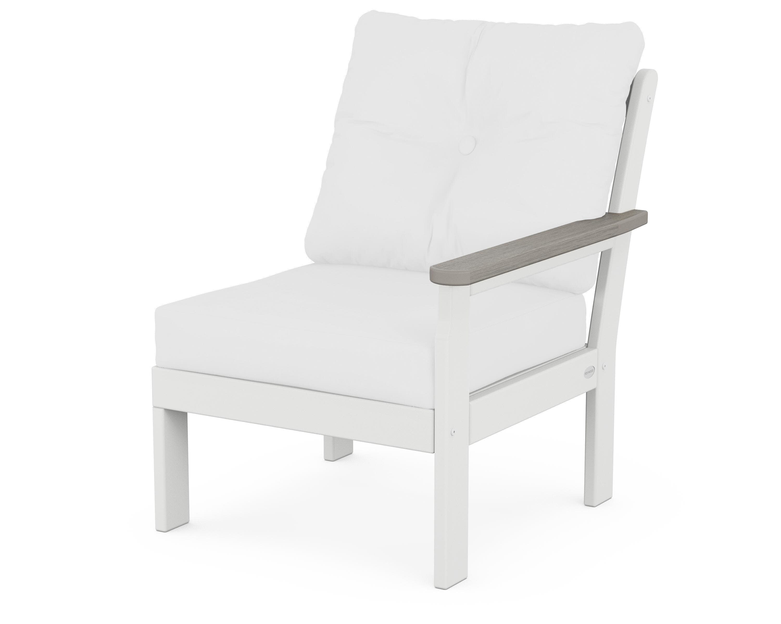 Vineyard Modular Right Arm Chair in White / Driftwood / Natural