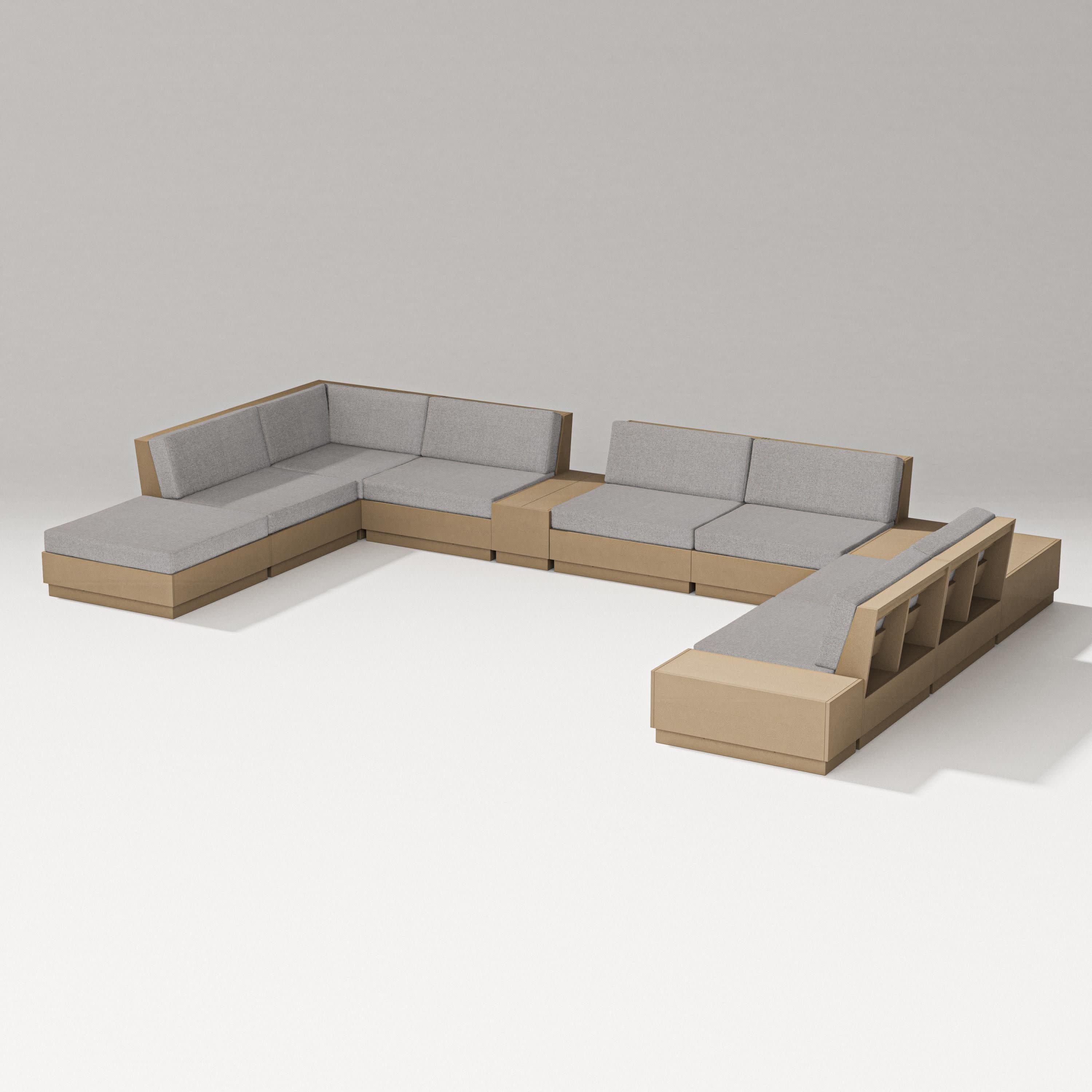 Elevate 11-Piece Conversation Sectional Set in Vintage Sahara / Grey Mist