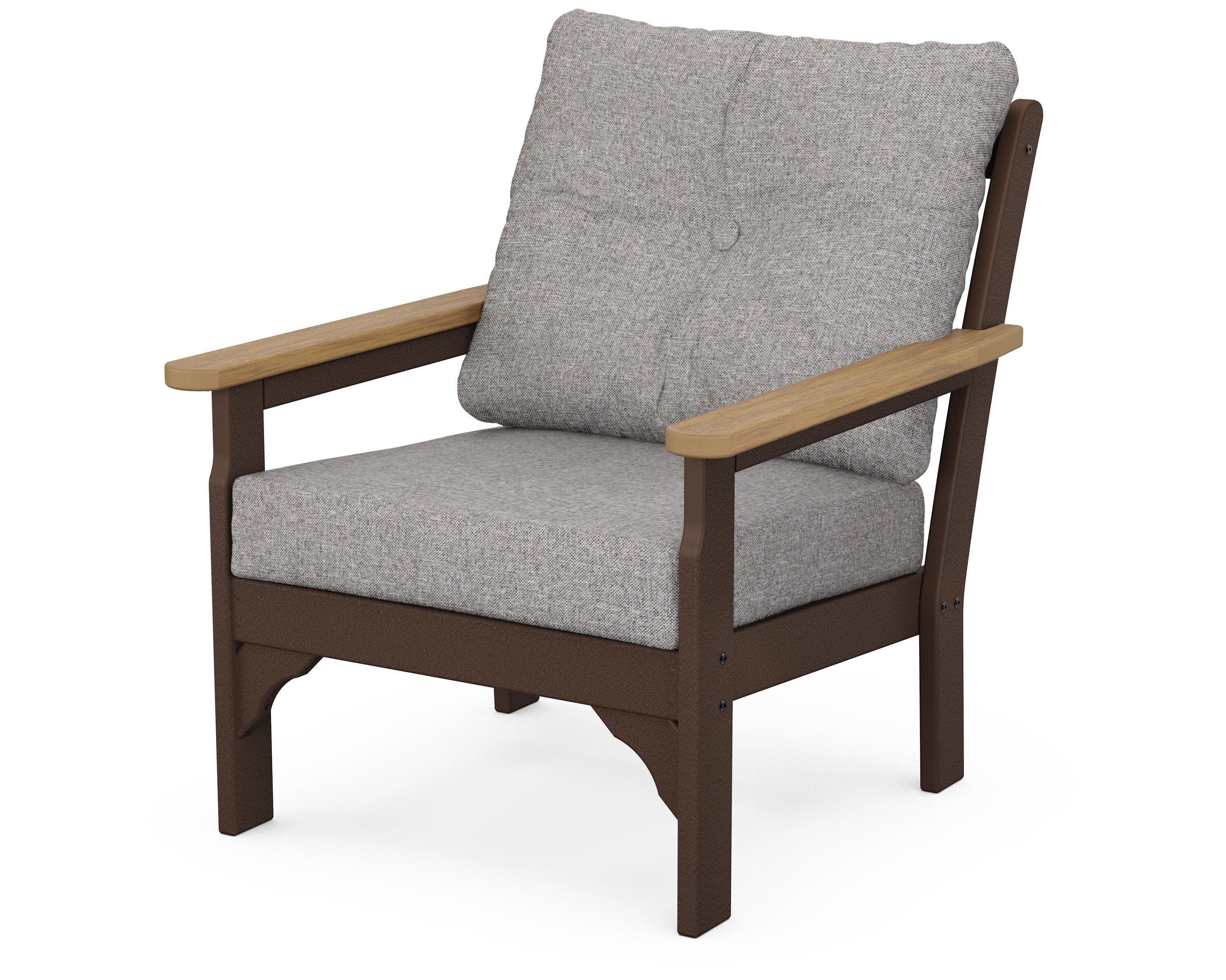 Vineyard Deep Seating Chair in Mahogany / Natural / Grey Mist