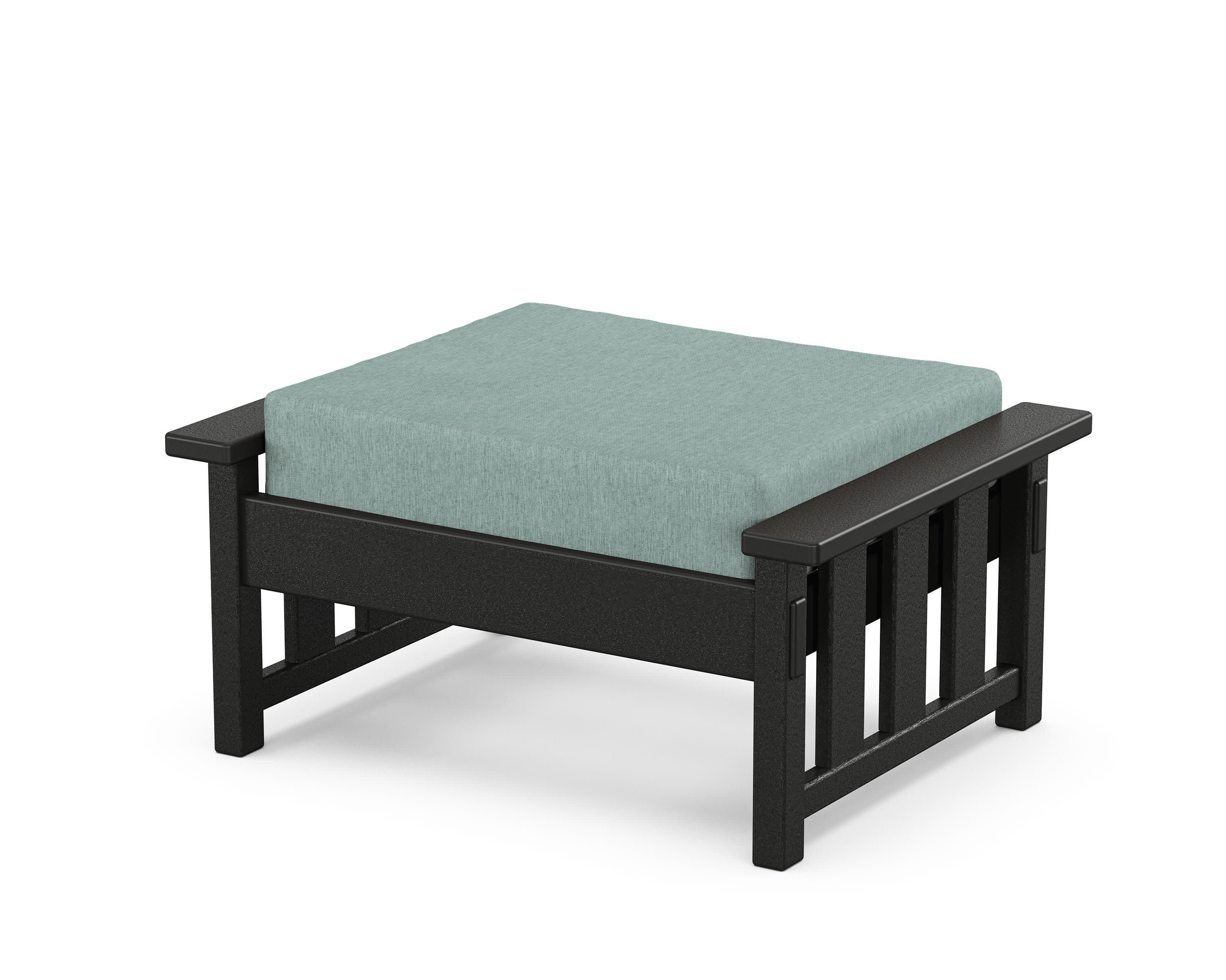 Acadia Deep Seating Ottoman in Black / Glacier Spa