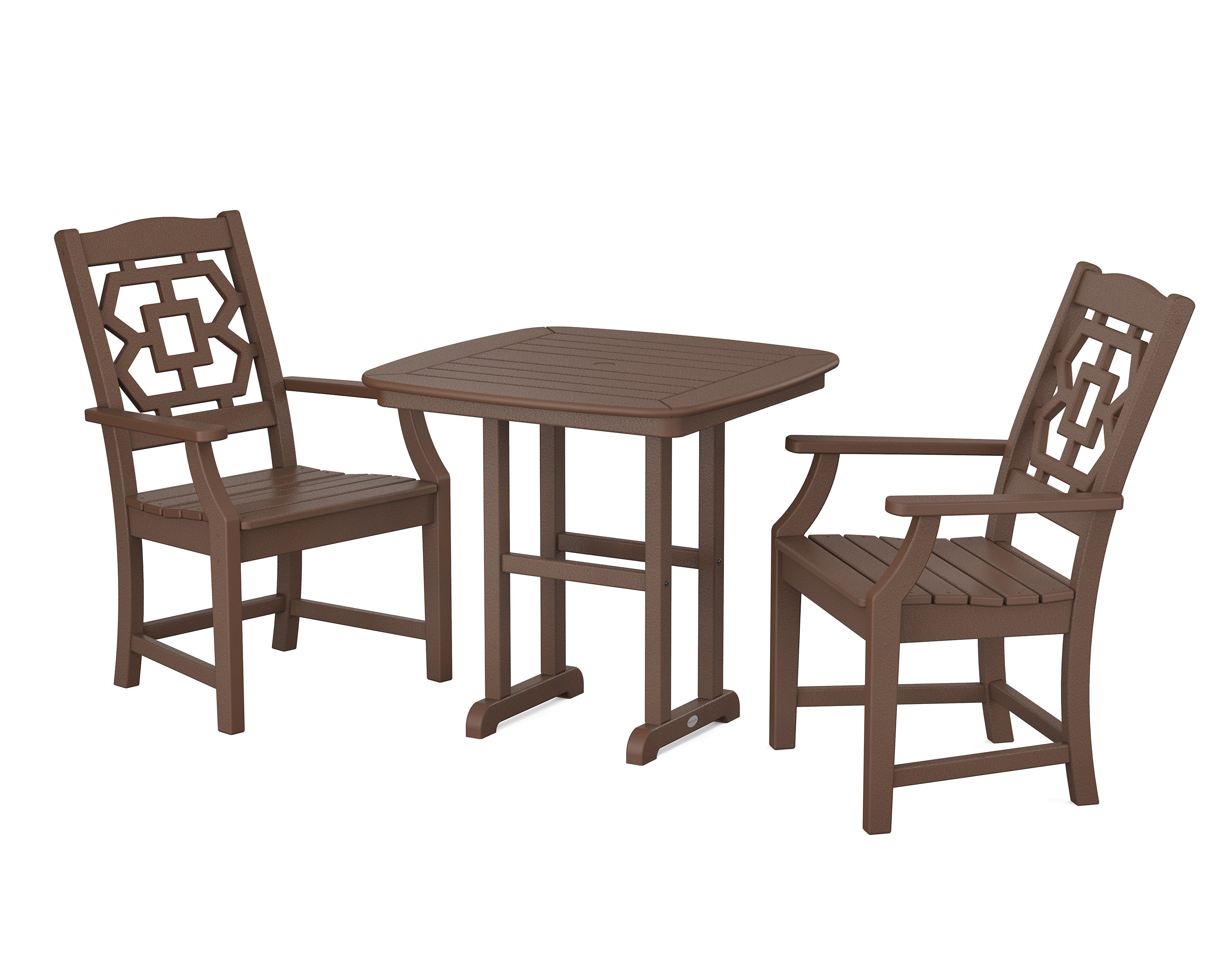 Chinoiserie 3-Piece Dining Set in Mahogany