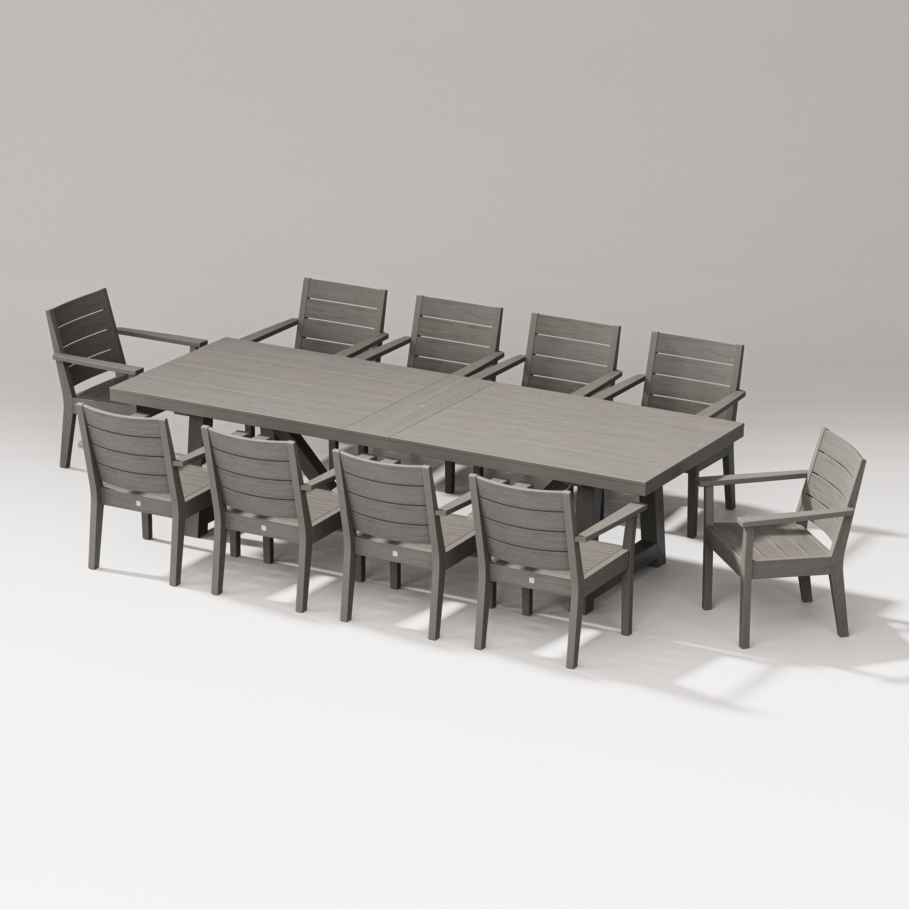 Latitude 11-Piece A-Frame Table Dining Set in Driftwood