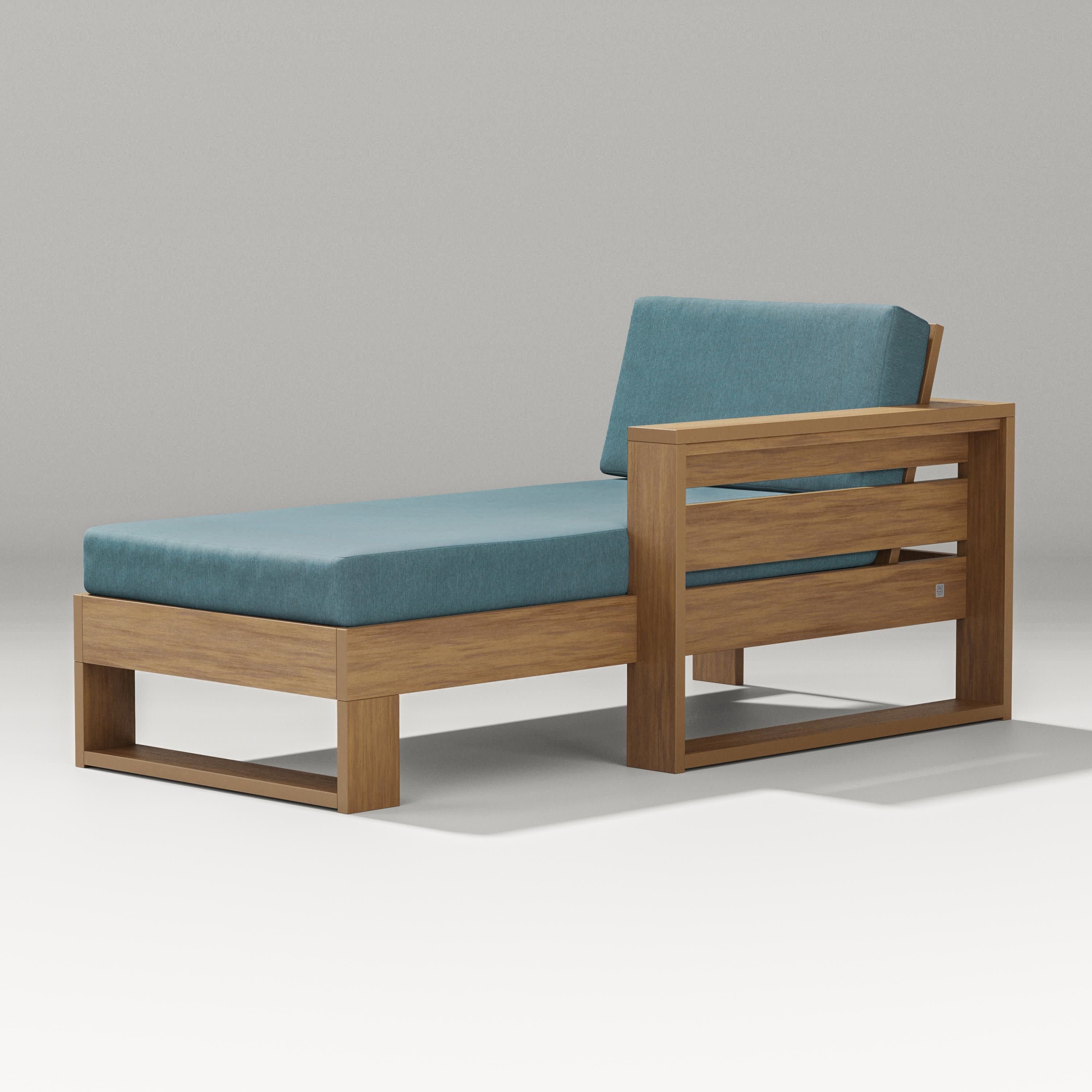 Latitude Modular Right Arm Chaise in Natural / Ocean Teal