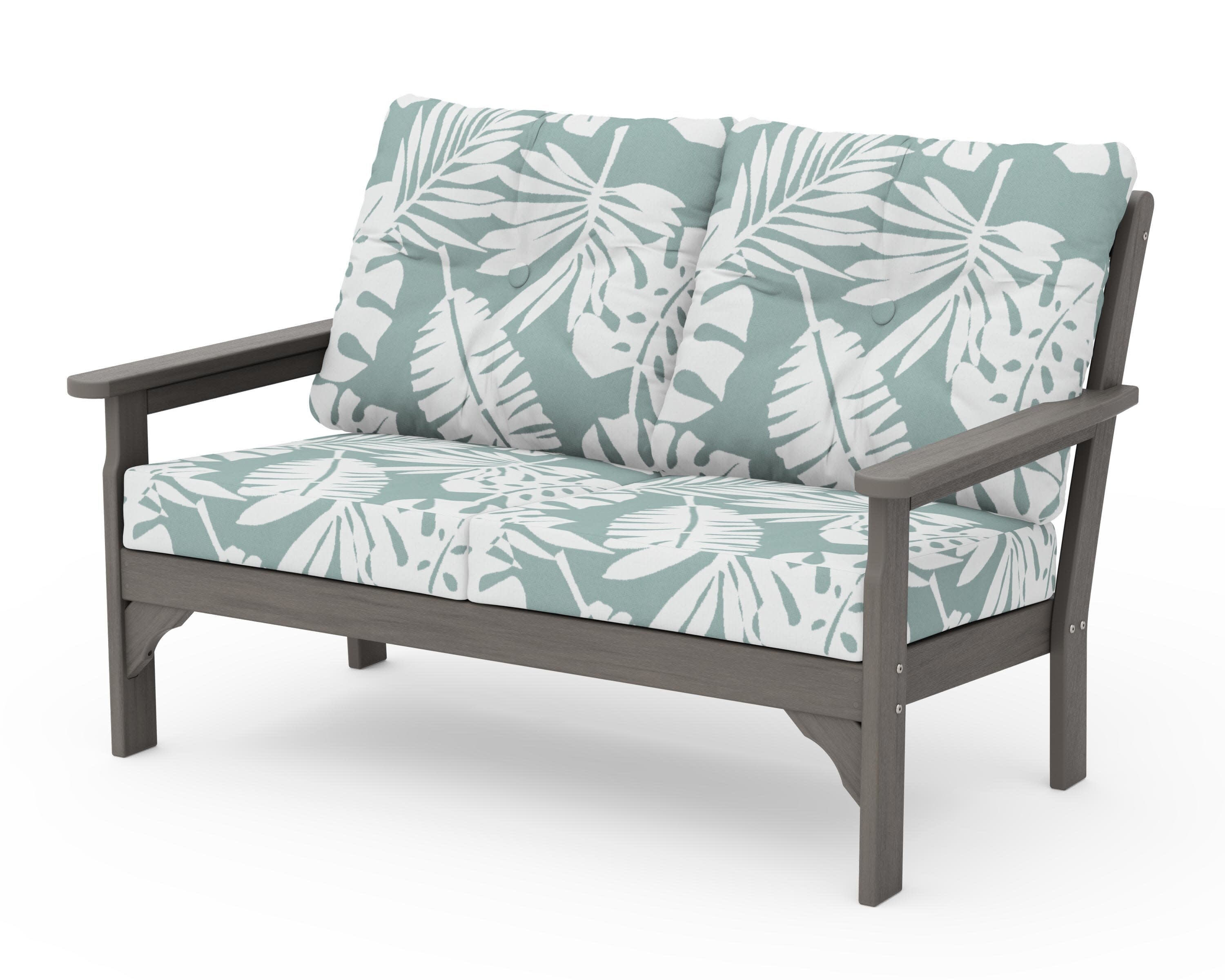 Vineyard Deep Seating Loveseat in Driftwood / Leaf Glacier Spa