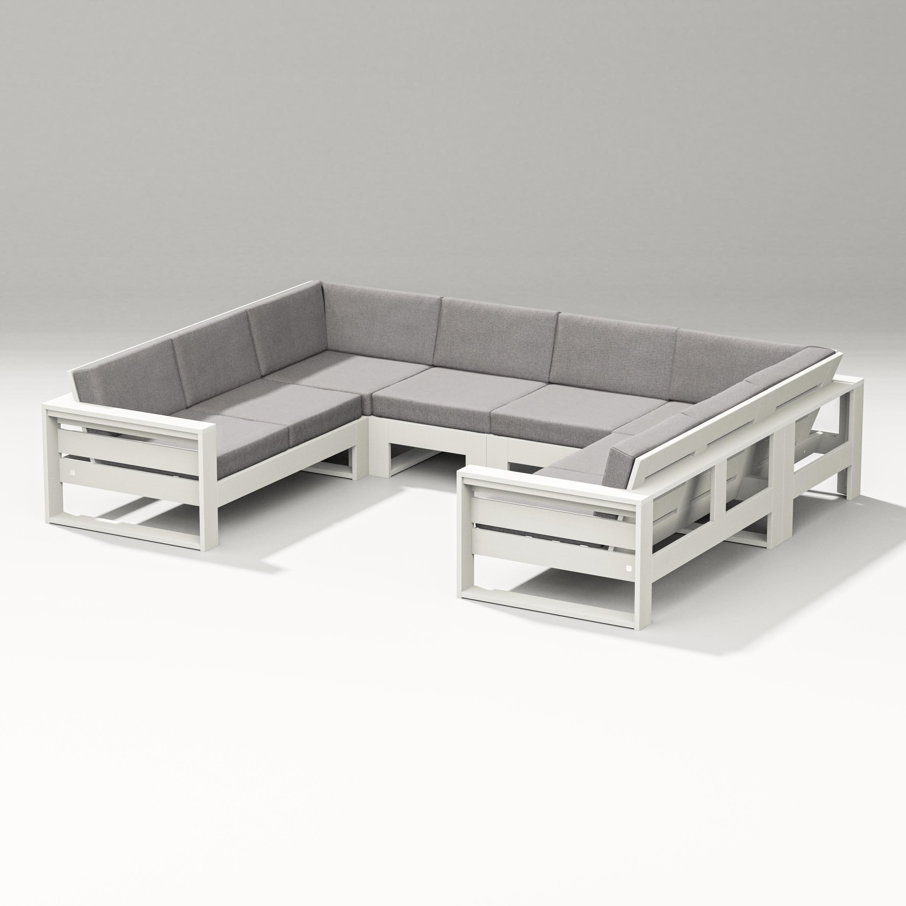 Latitude U-Shaped Sectional in Vintage White / Grey Mist