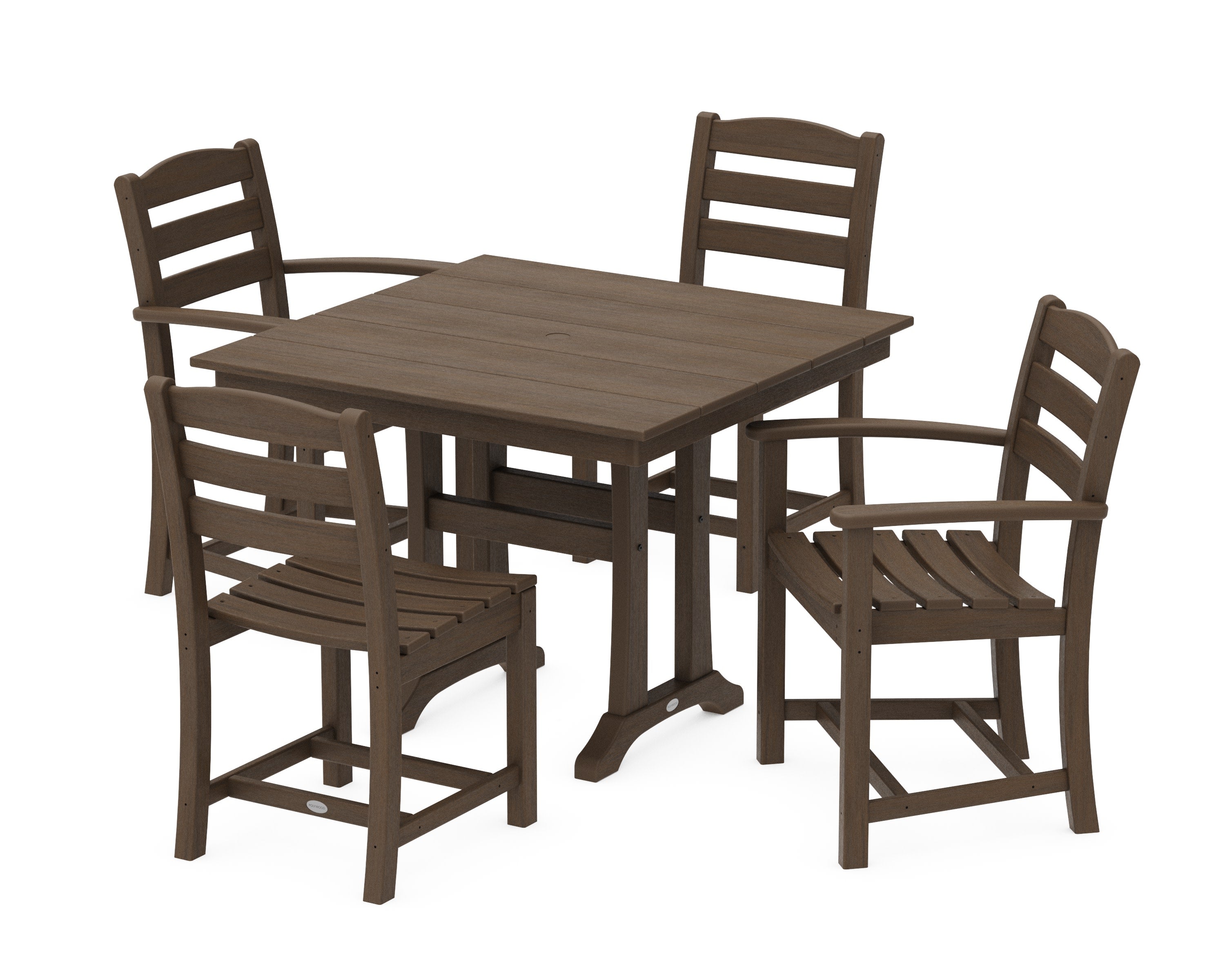 La Casa Caf 5-Piece Farmhouse Dining Set with Trestle Legs in Kona
