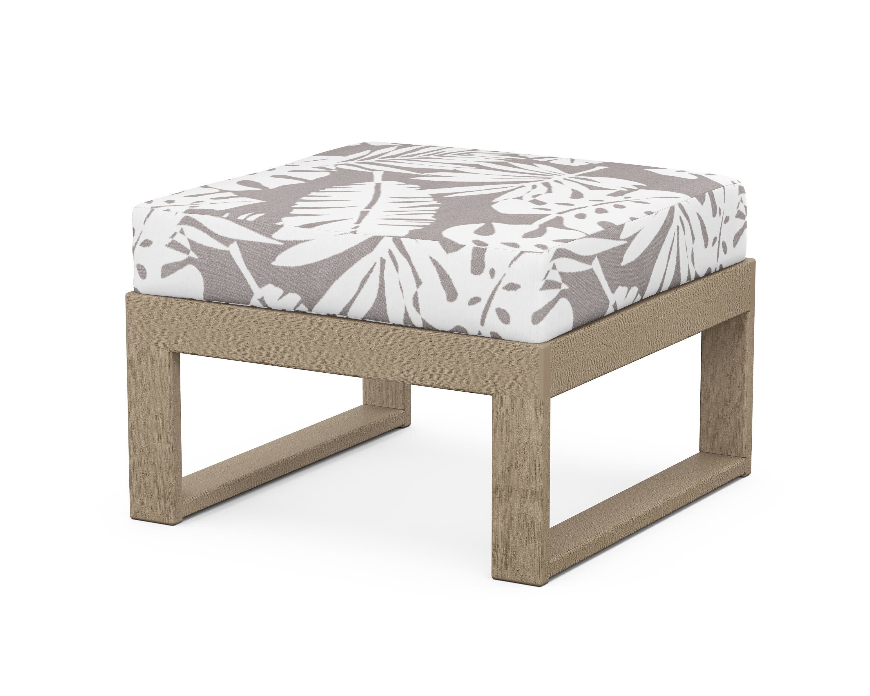 Modular Ottoman - Modern in Vintage Sahara / Leaf Grey Mist