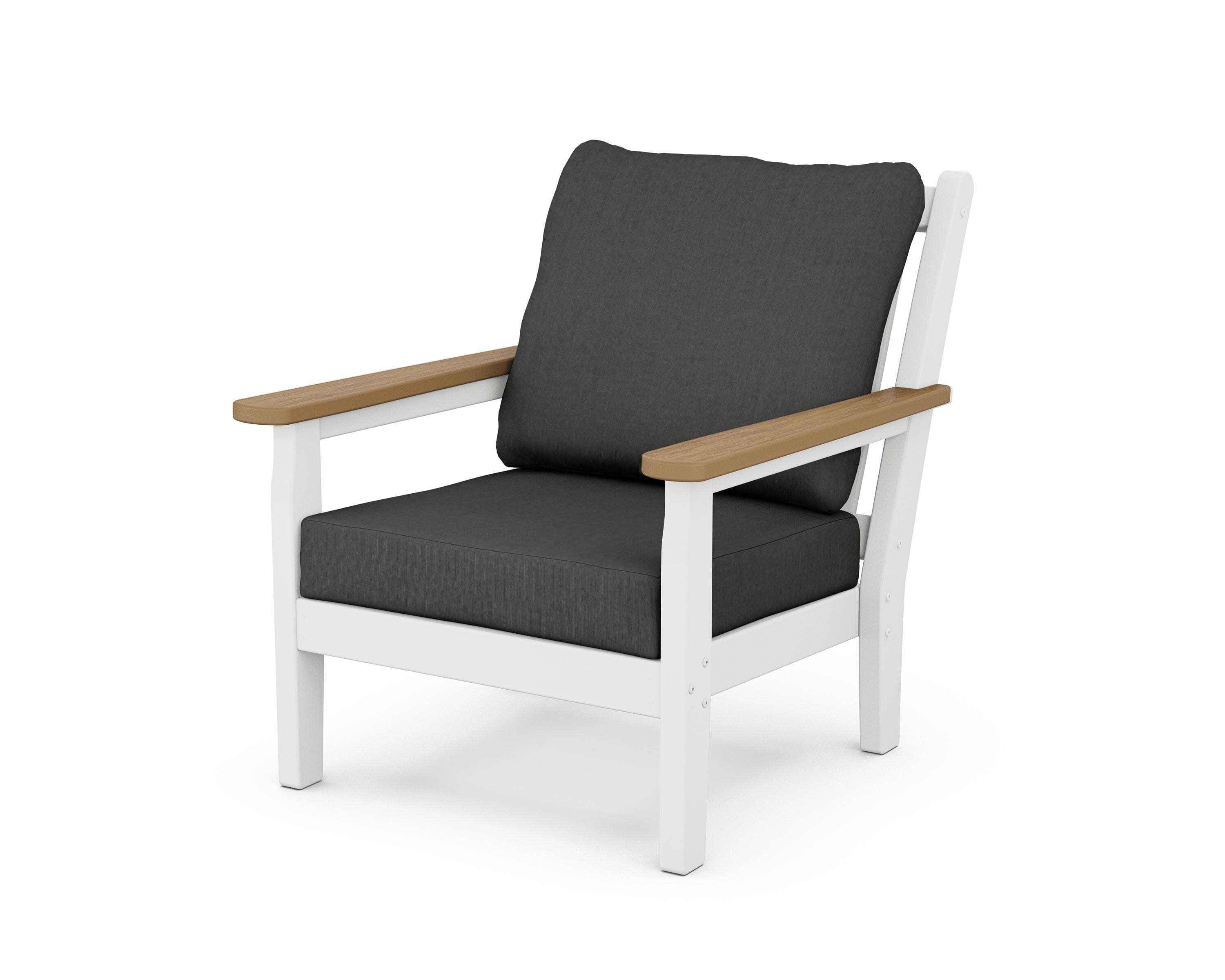 Chippendale Deep Seating Chair in White / Natural / Spectrum Carbon