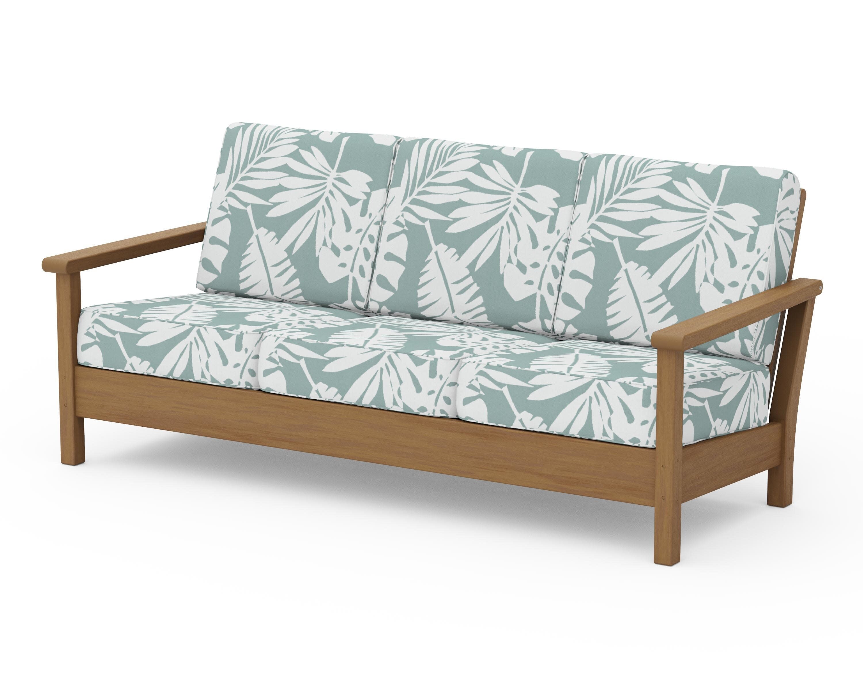 Harbour Deep Seating Sofa in Natural / Leaf Glacier Spa