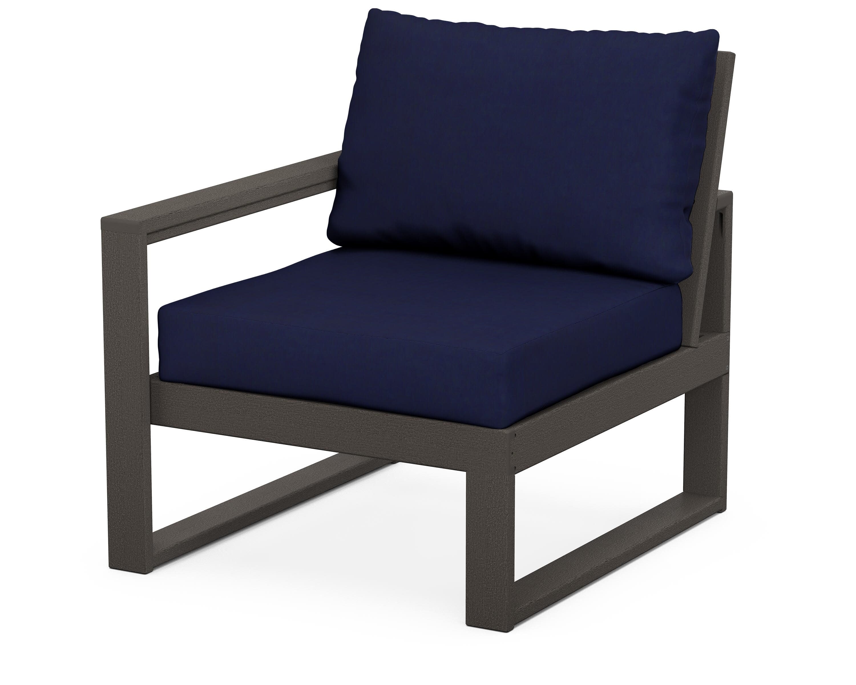 EDGE Modular Left Arm Chair in Vintage Coffee / Navy