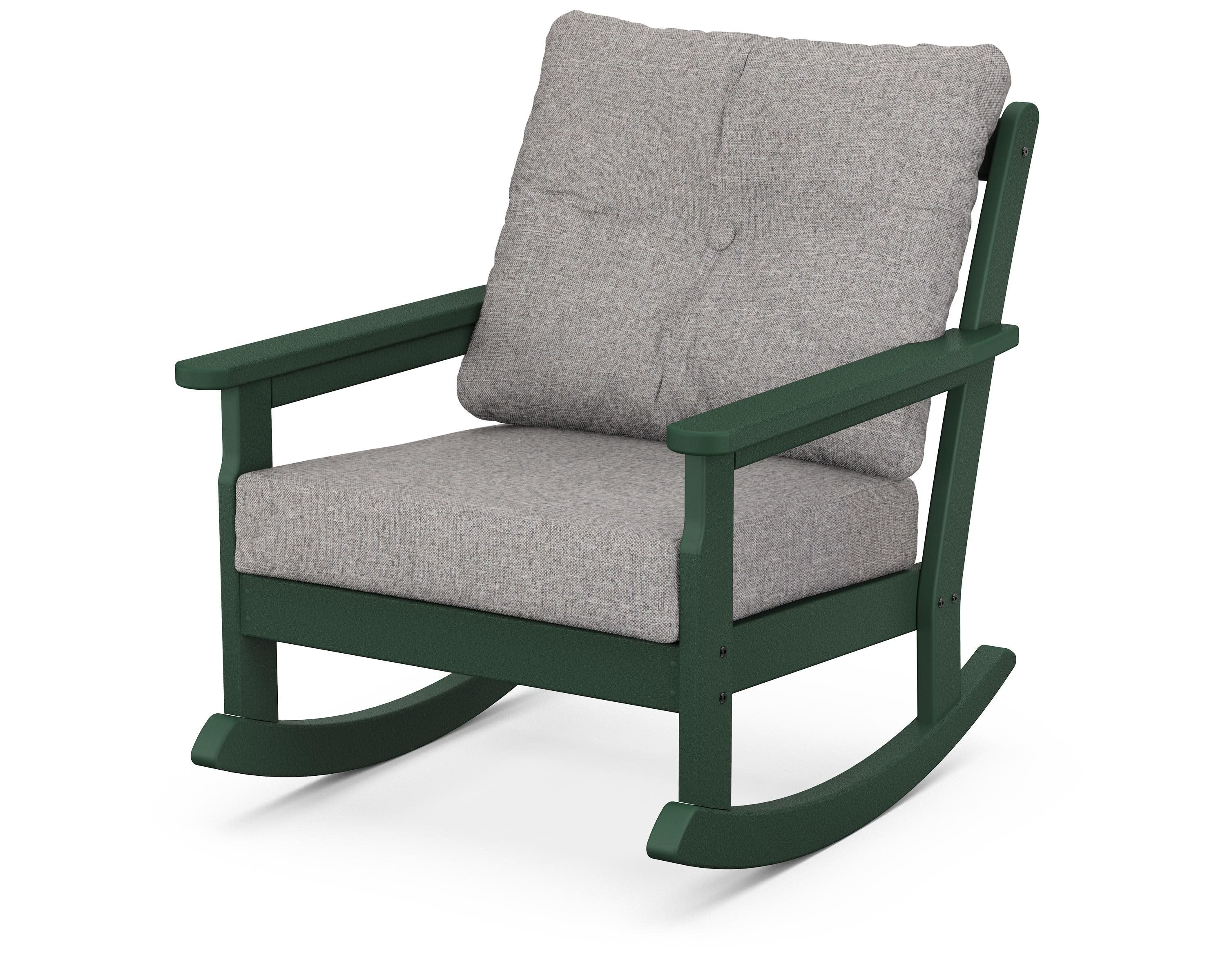 Vineyard Deep Seating Rocking Chair in Green / Grey Mist