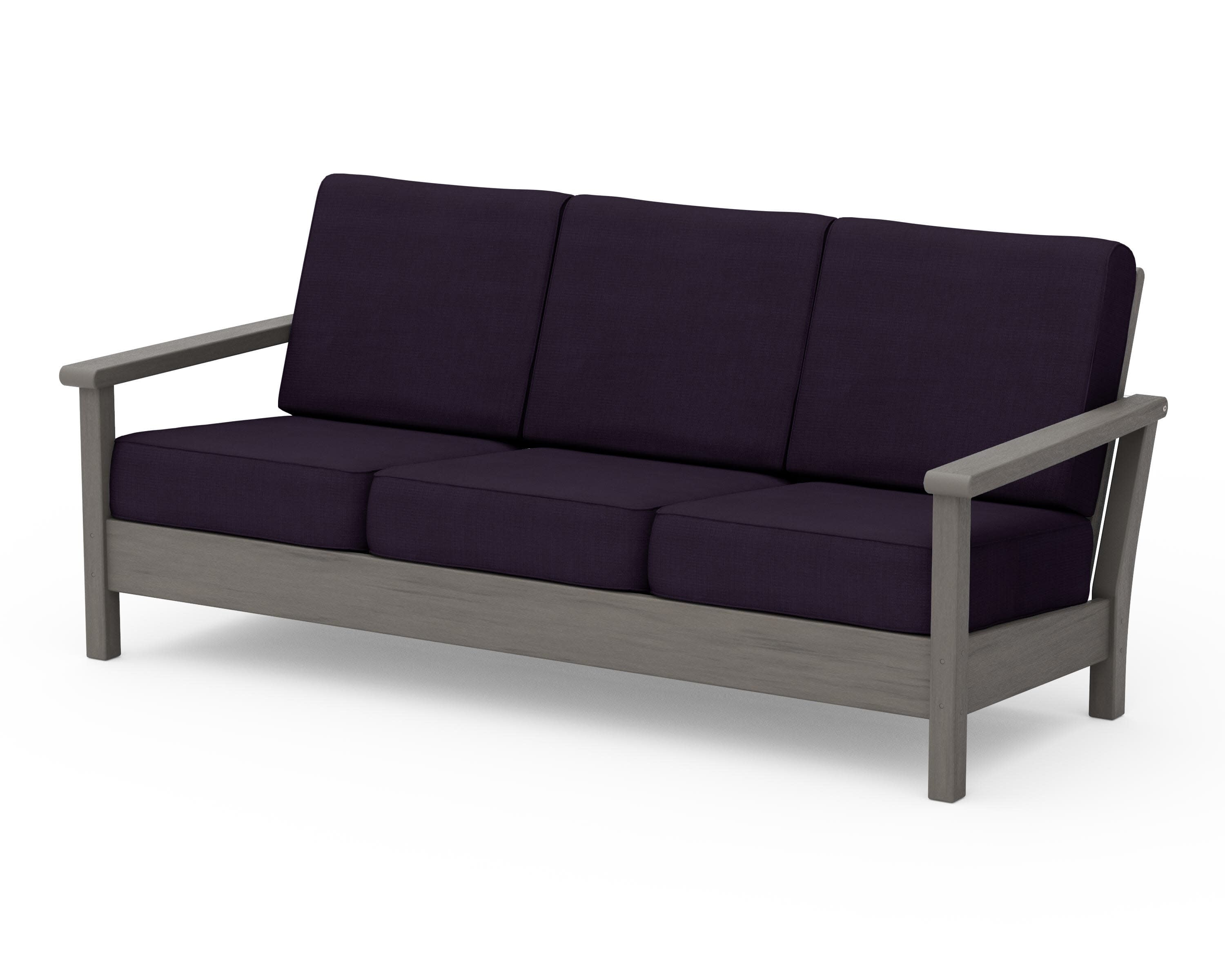 Harbour Deep Seating Sofa in Driftwood / Navy Linen