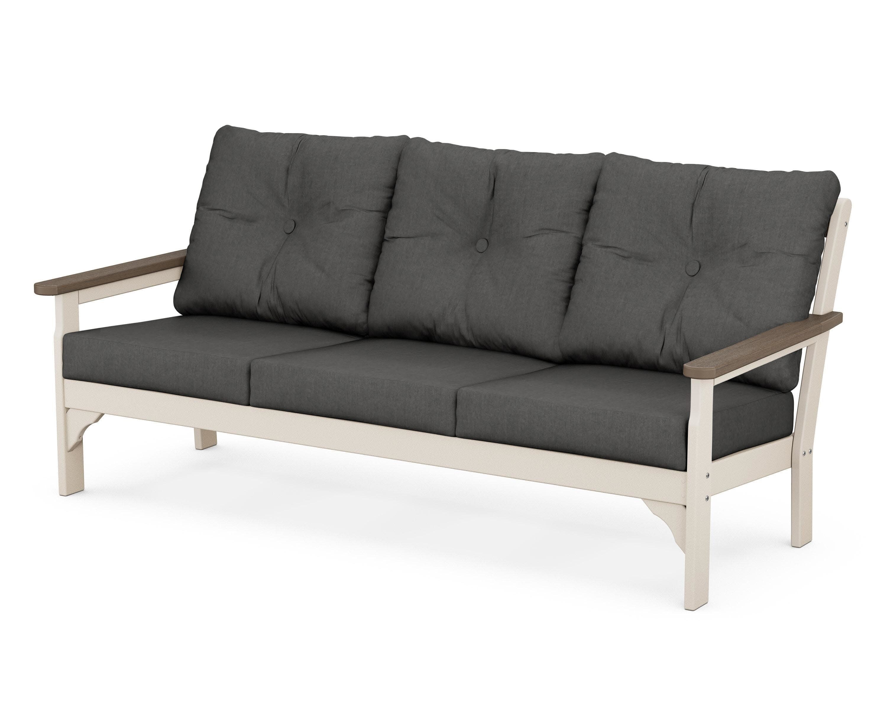 Vineyard Deep Seating Sofa in Sand / Kona / Spectrum Carbon
