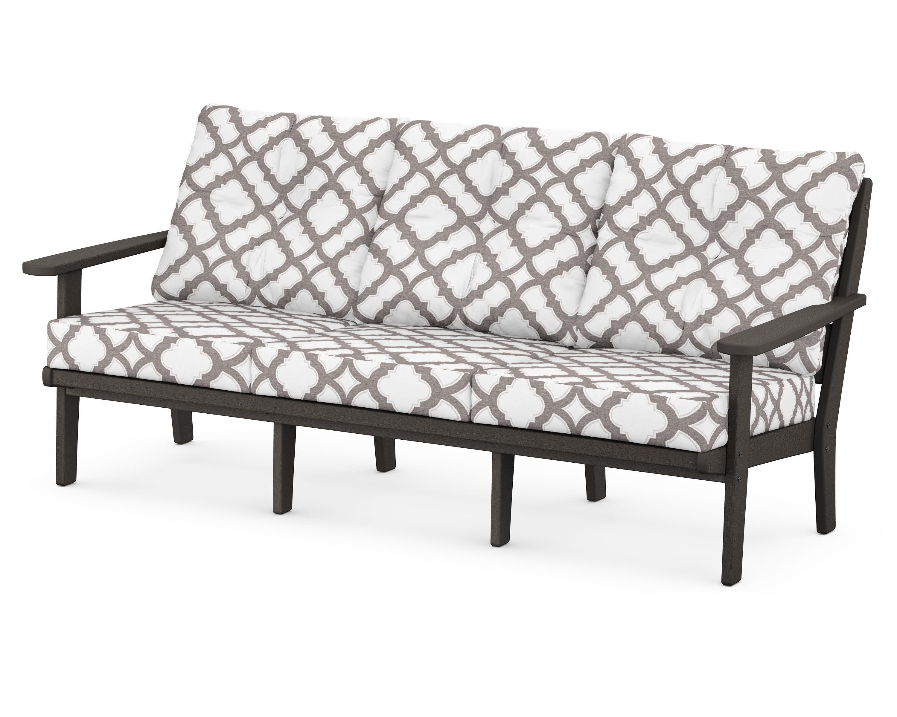 Lakeside Deep Seating Sofa in Vintage Coffee / Trellis Grey Mist