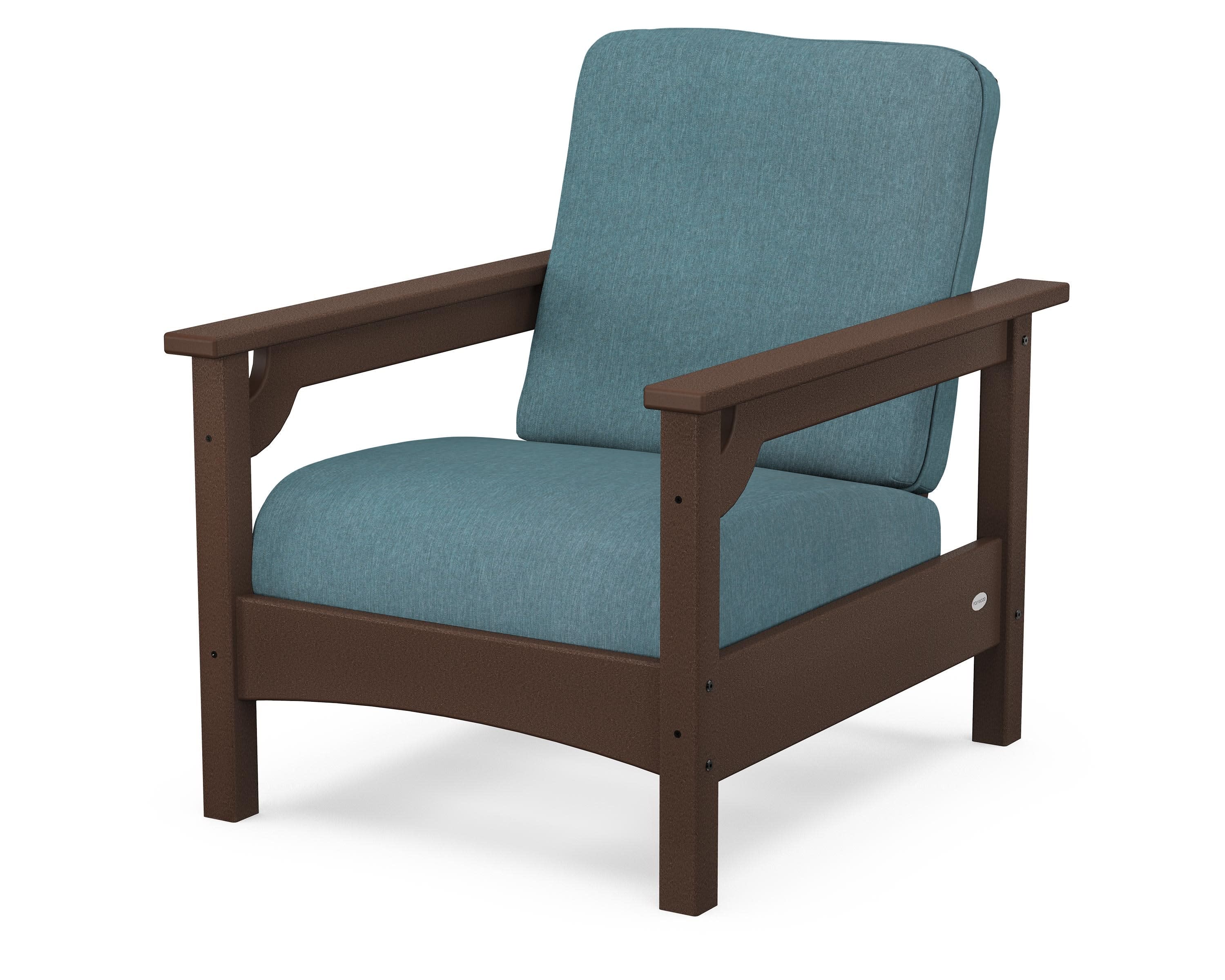 Club Chair in Mahogany / Ocean Teal