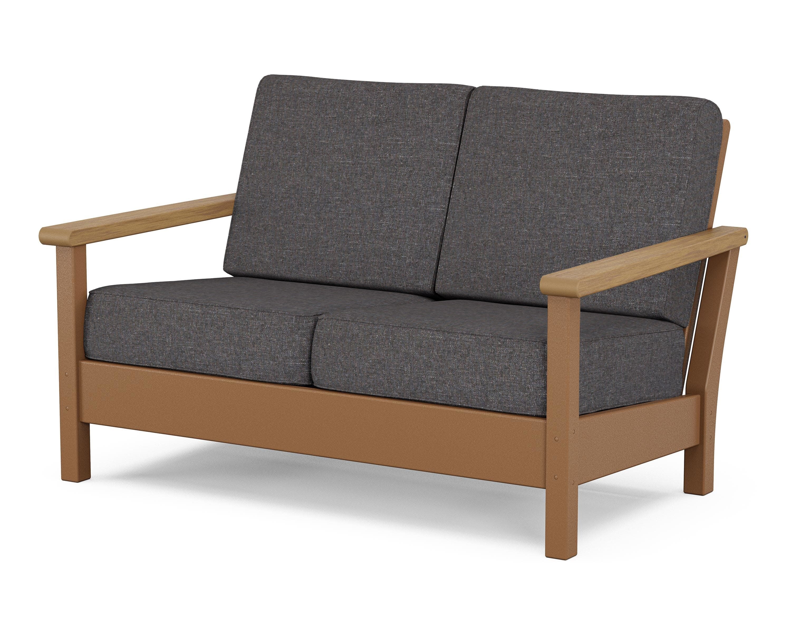 Harbour Deep Seating Loveseat in Teak / Natural / Ash Charcoal