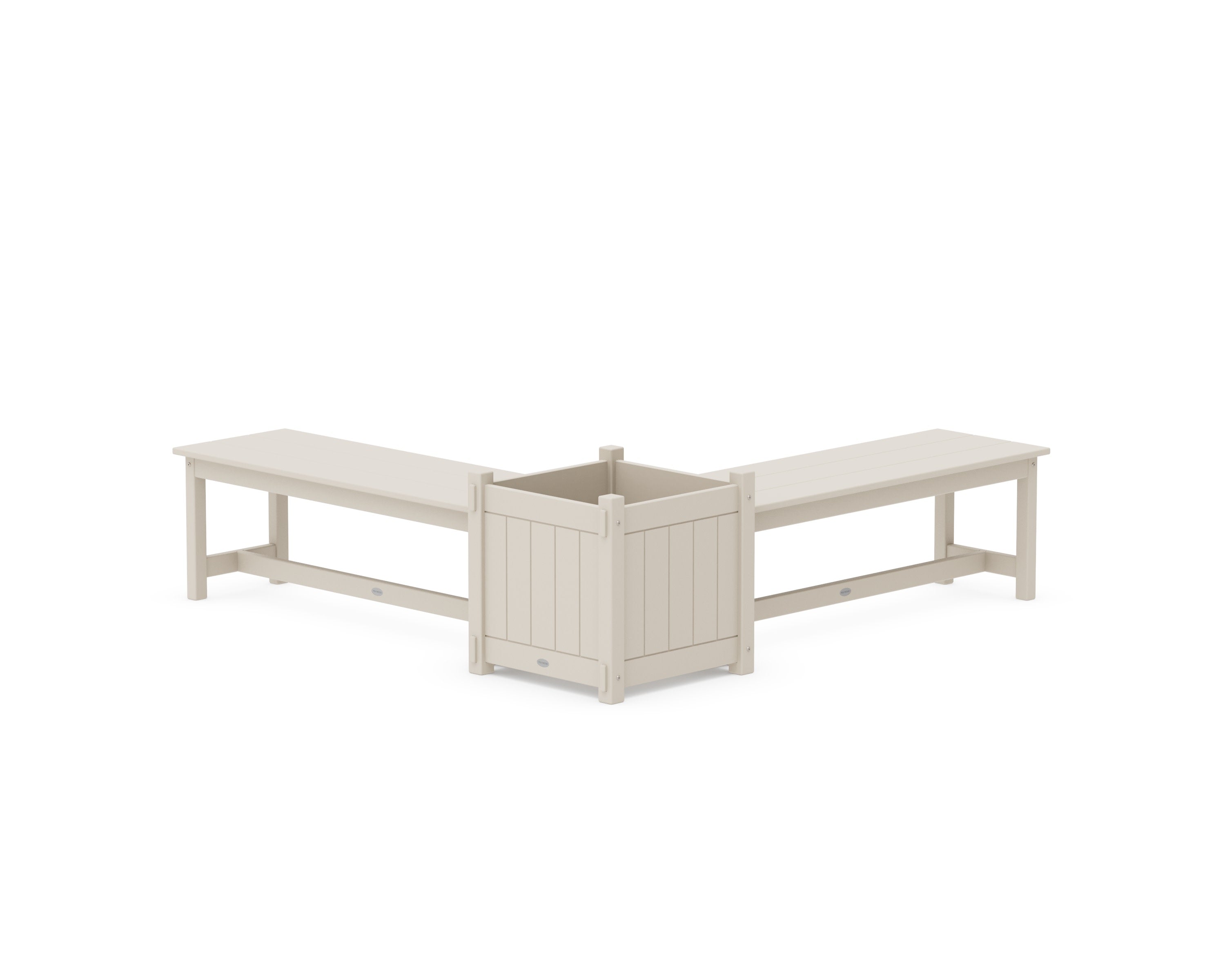 48" Vineyard L- Shaped Planter Bench Set- Large in Sand