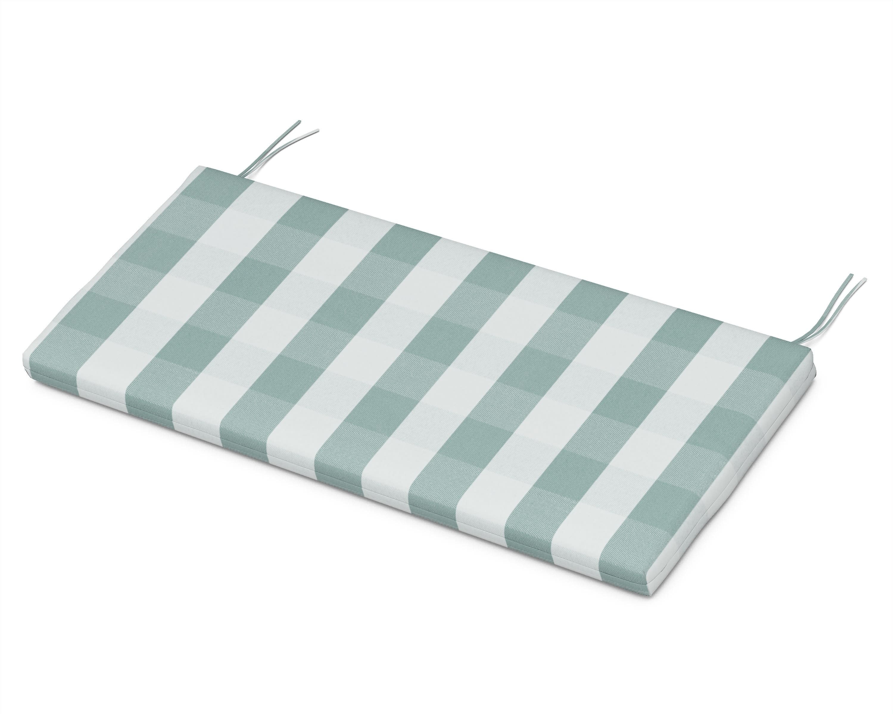 Bench Seat Cushion - 17.25"D x 43.5"W x 2.5"H in Buffalo Plaid Glacier Spa