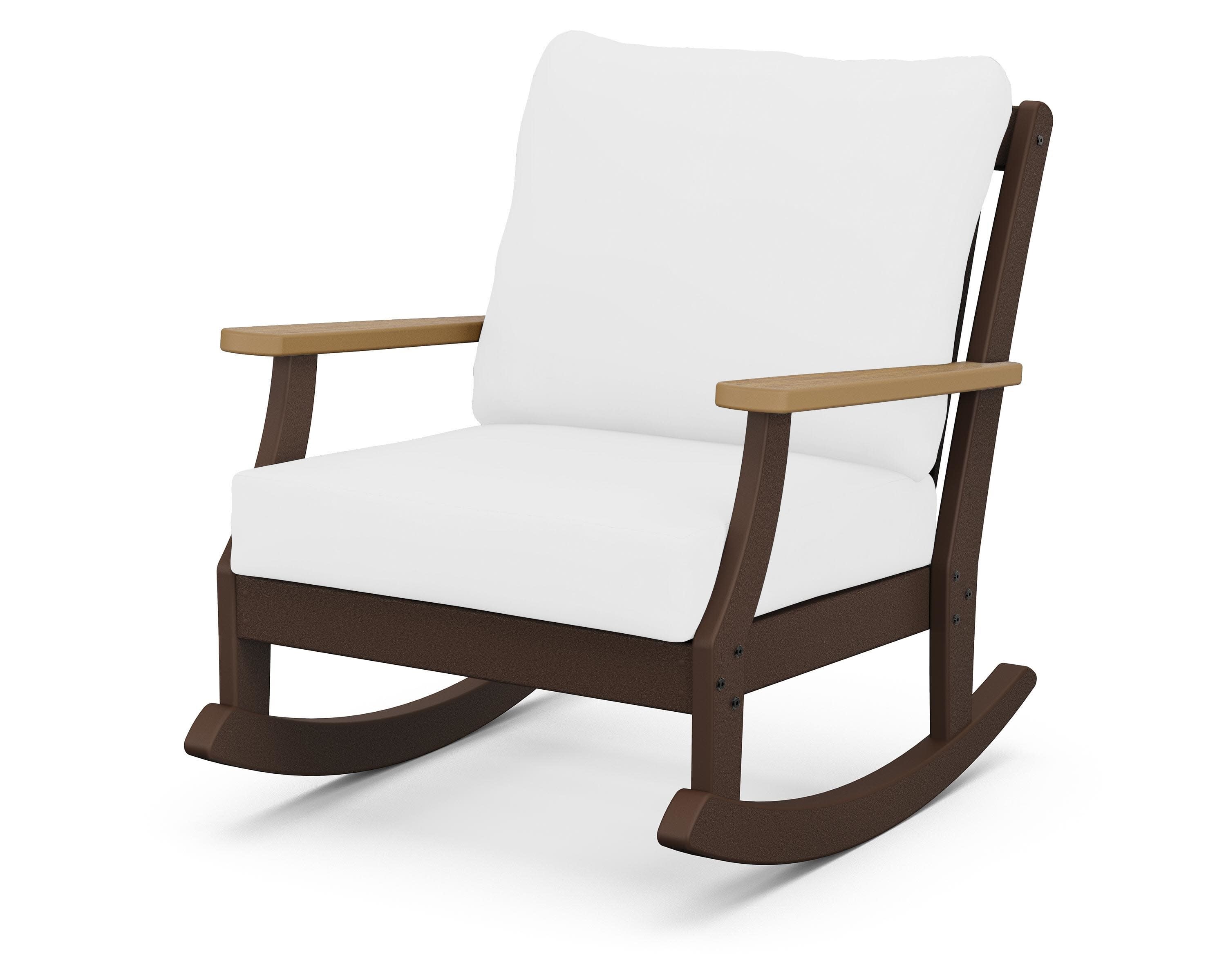 Braxton Deep Seating Rocking Chair in Mahogany / Natural / Natural