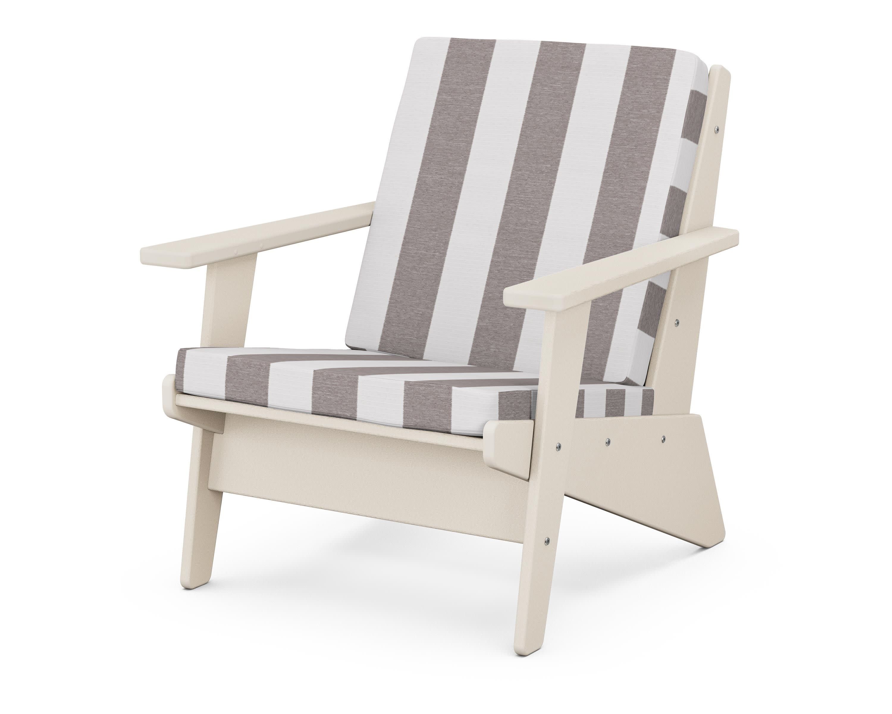 Riviera Modern Lounge Chair in Sand / Cabana Stripe Grey Mist