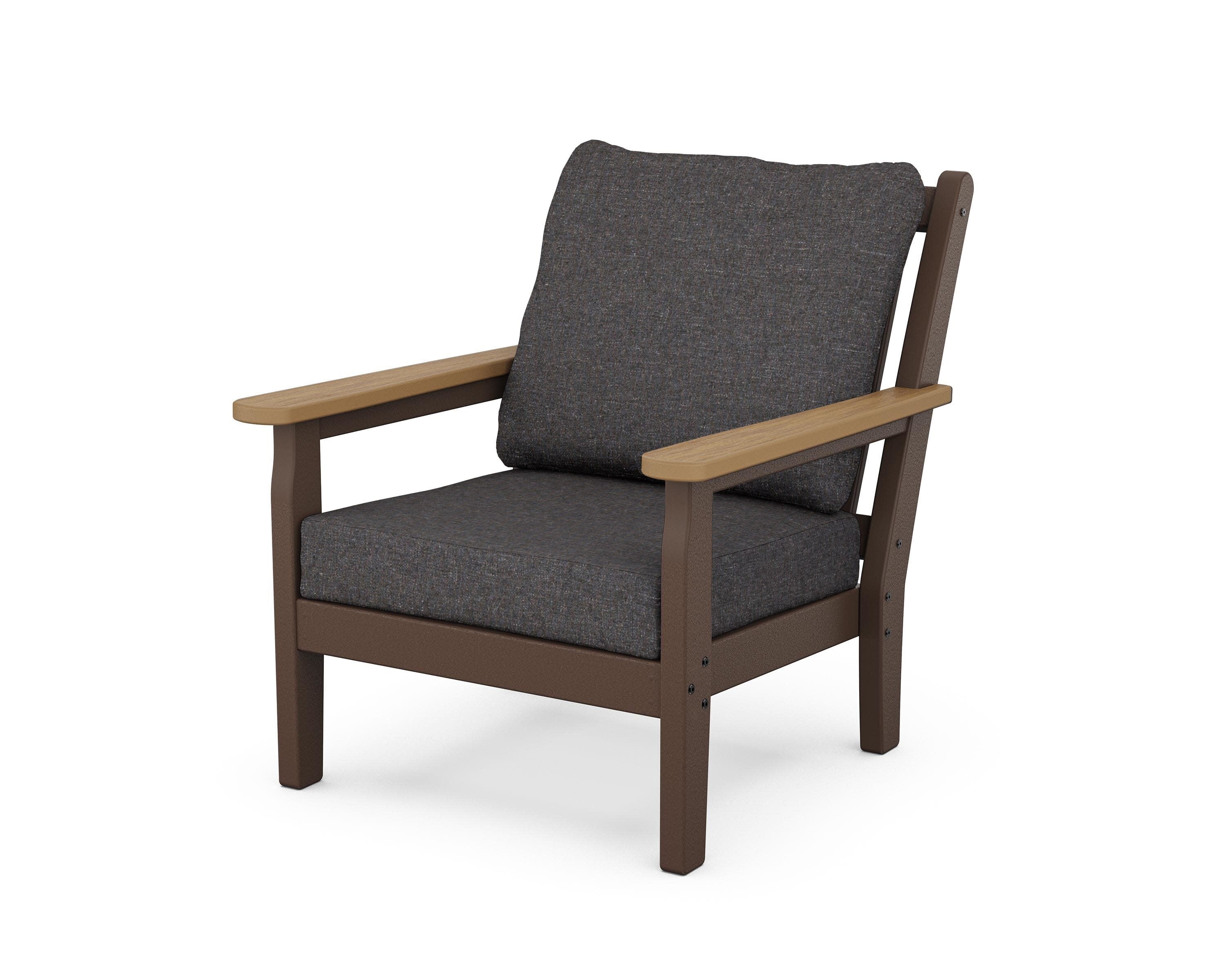 Chippendale Deep Seating Chair in Mahogany / Natural / Ash Charcoal