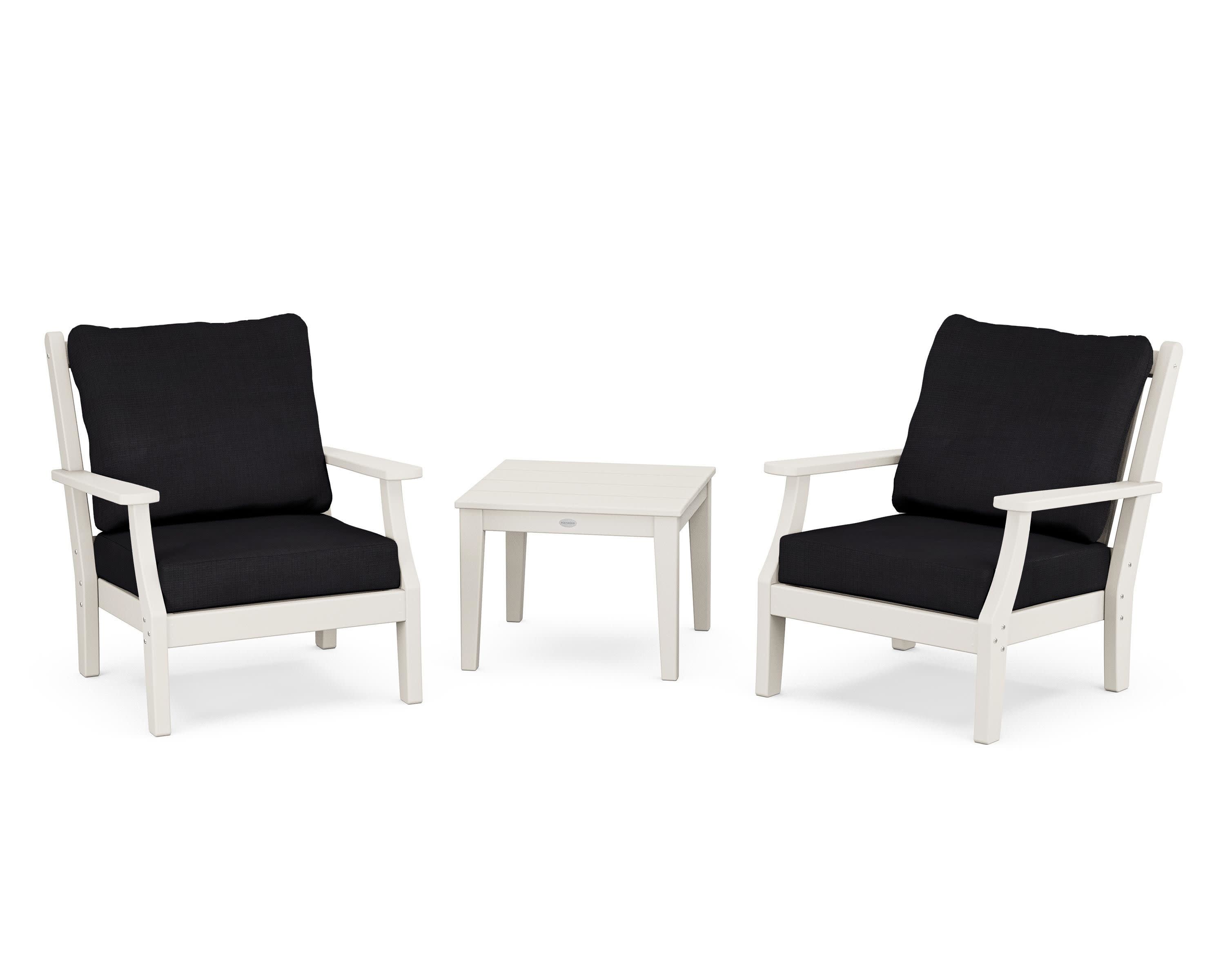 Wovendale 3-Piece Deep Seating Set in Sand / Midnight Linen