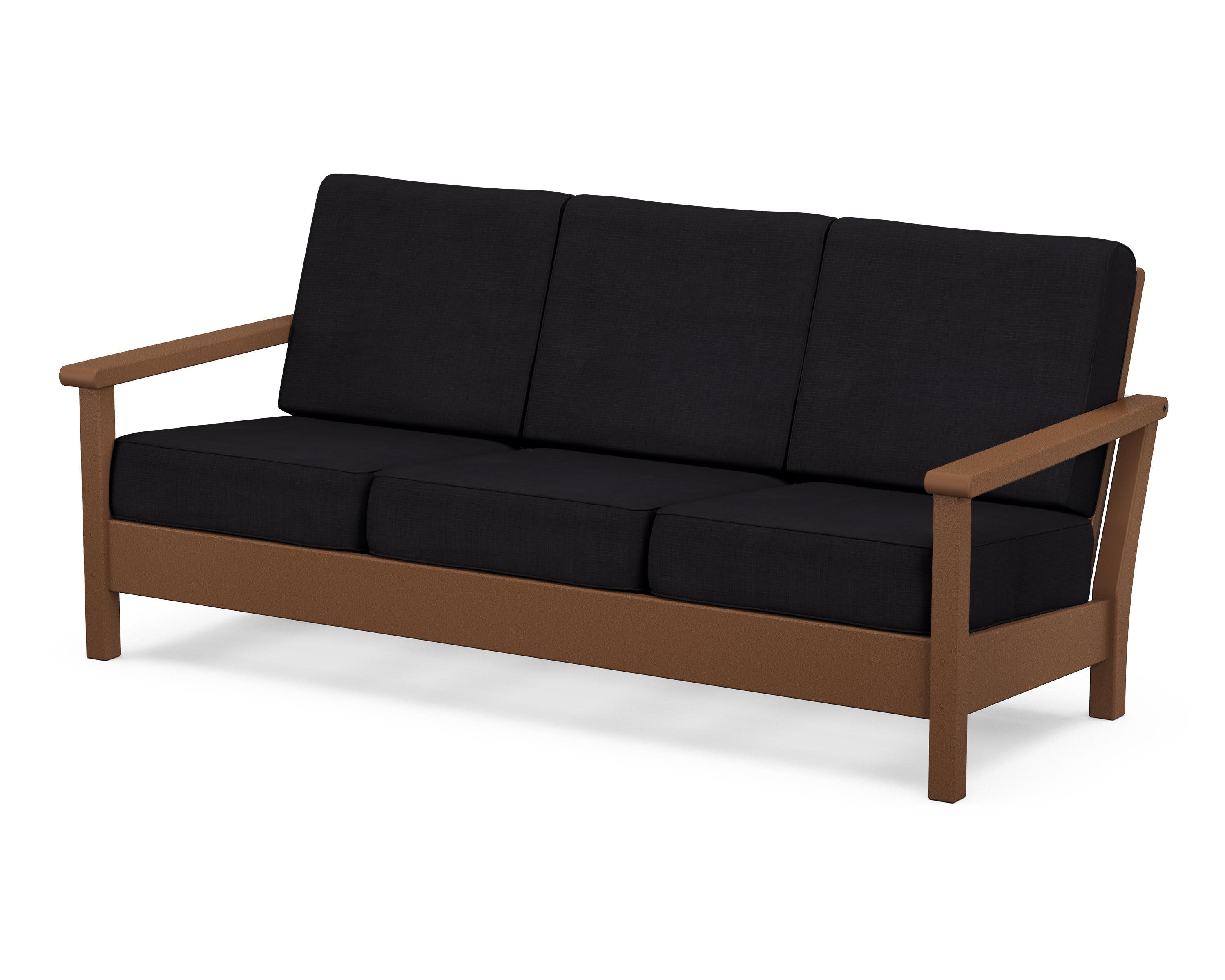 Harbour Deep Seating Sofa in Teak / Midnight Linen