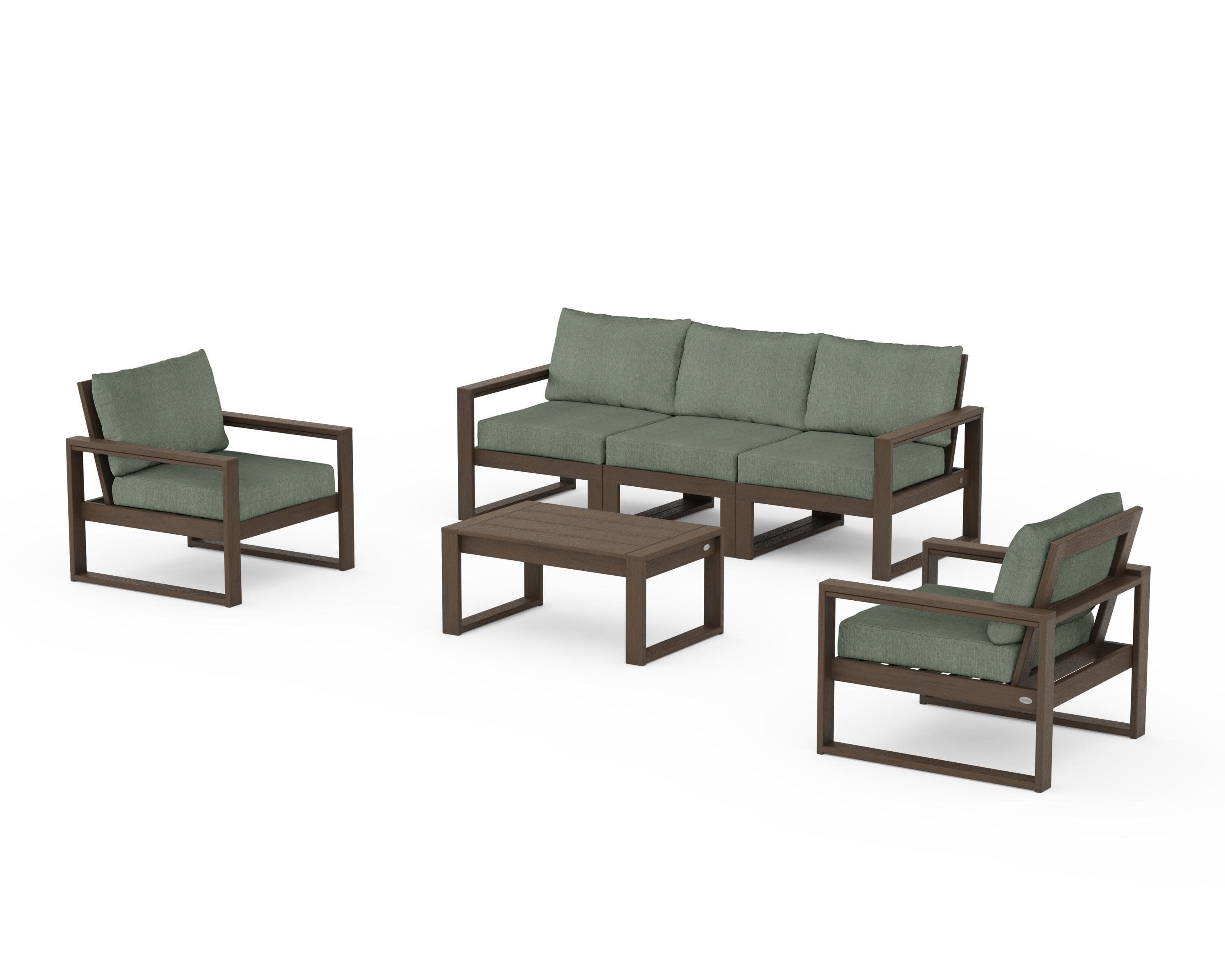 EDGE Sectional 4-Piece Deep Seating Set with Sofa in Kona / Cast Sage