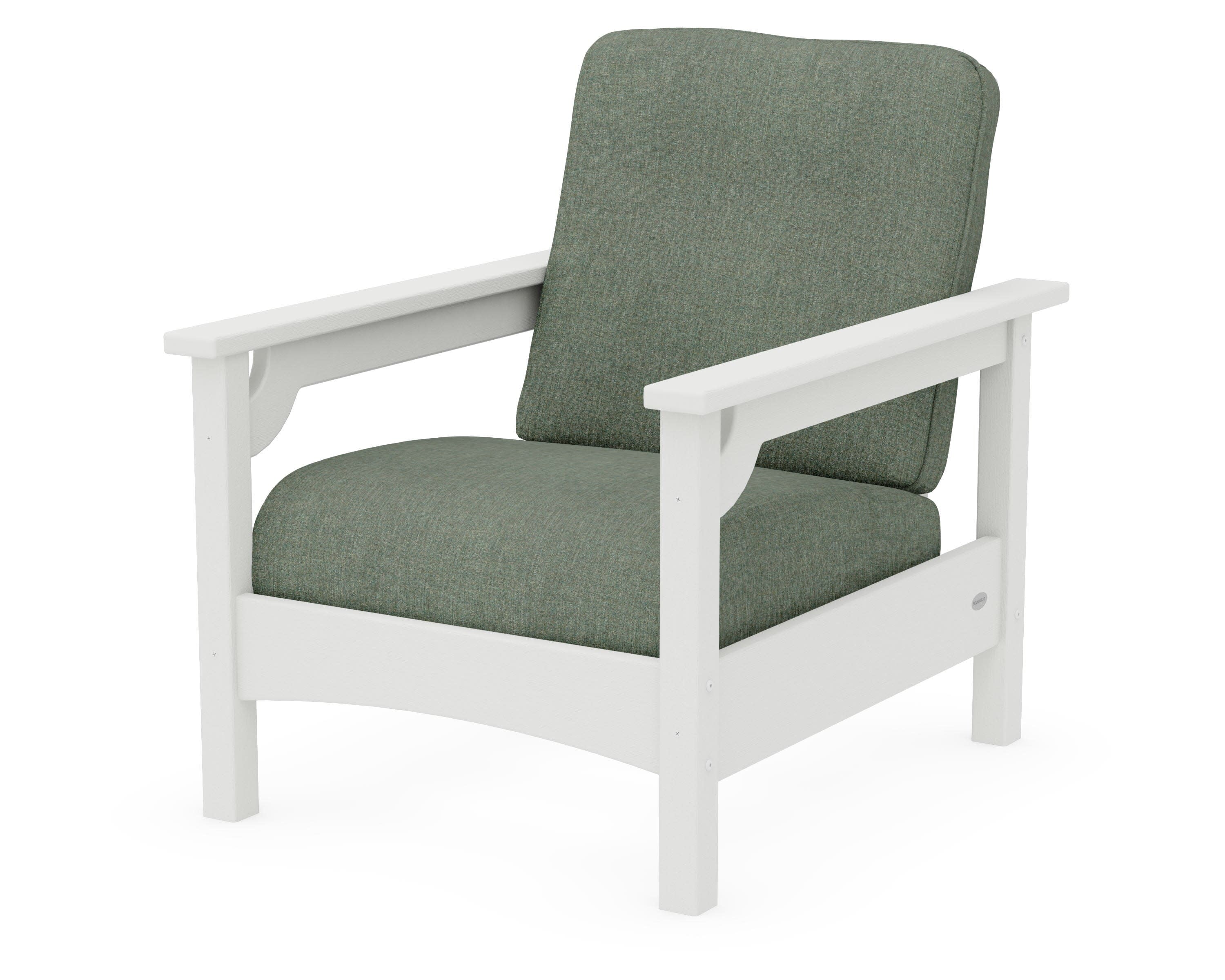 Club Chair in Vintage White / Cast Sage