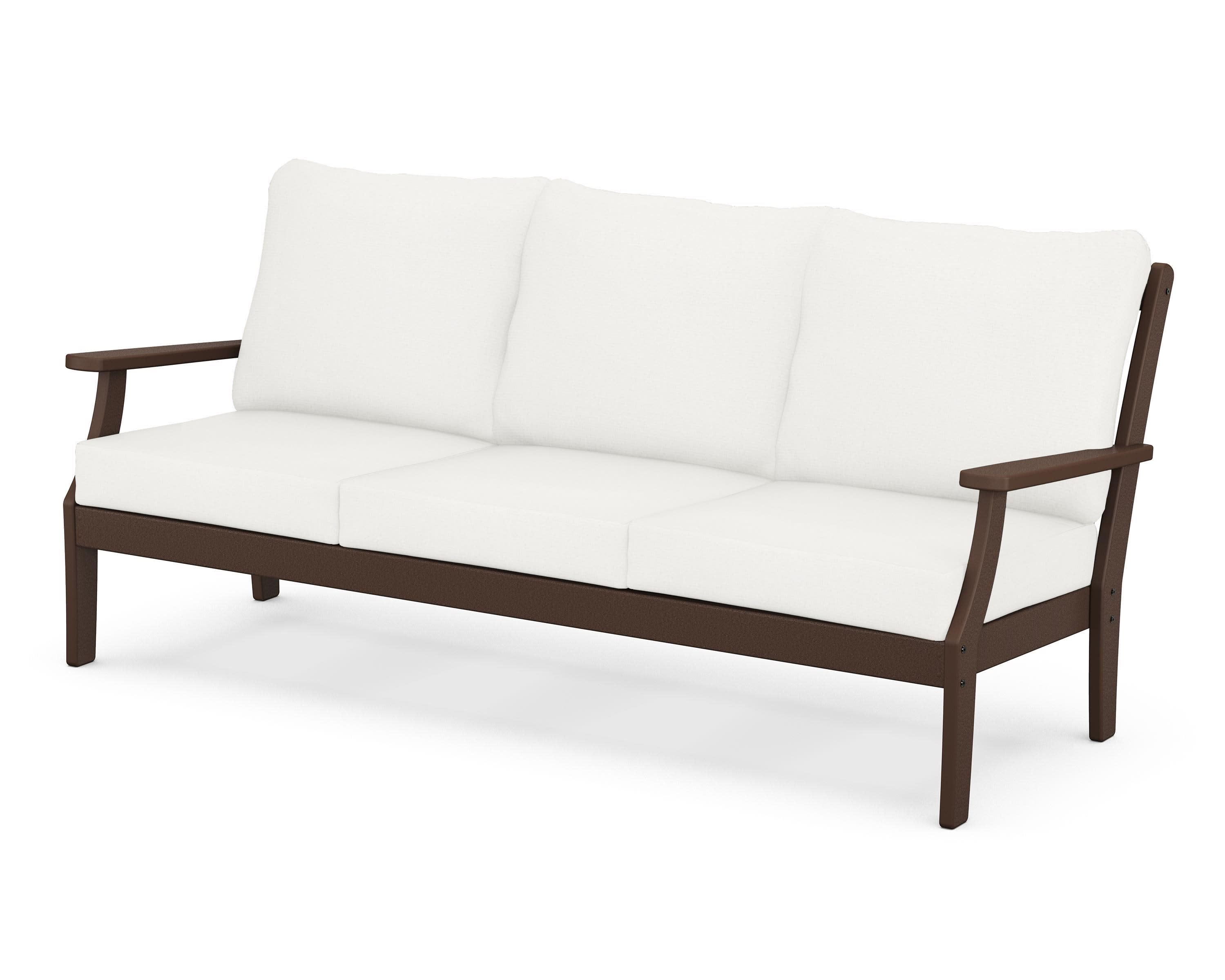 Braxton Deep Seating Sofa in Mahogany / Natural Linen