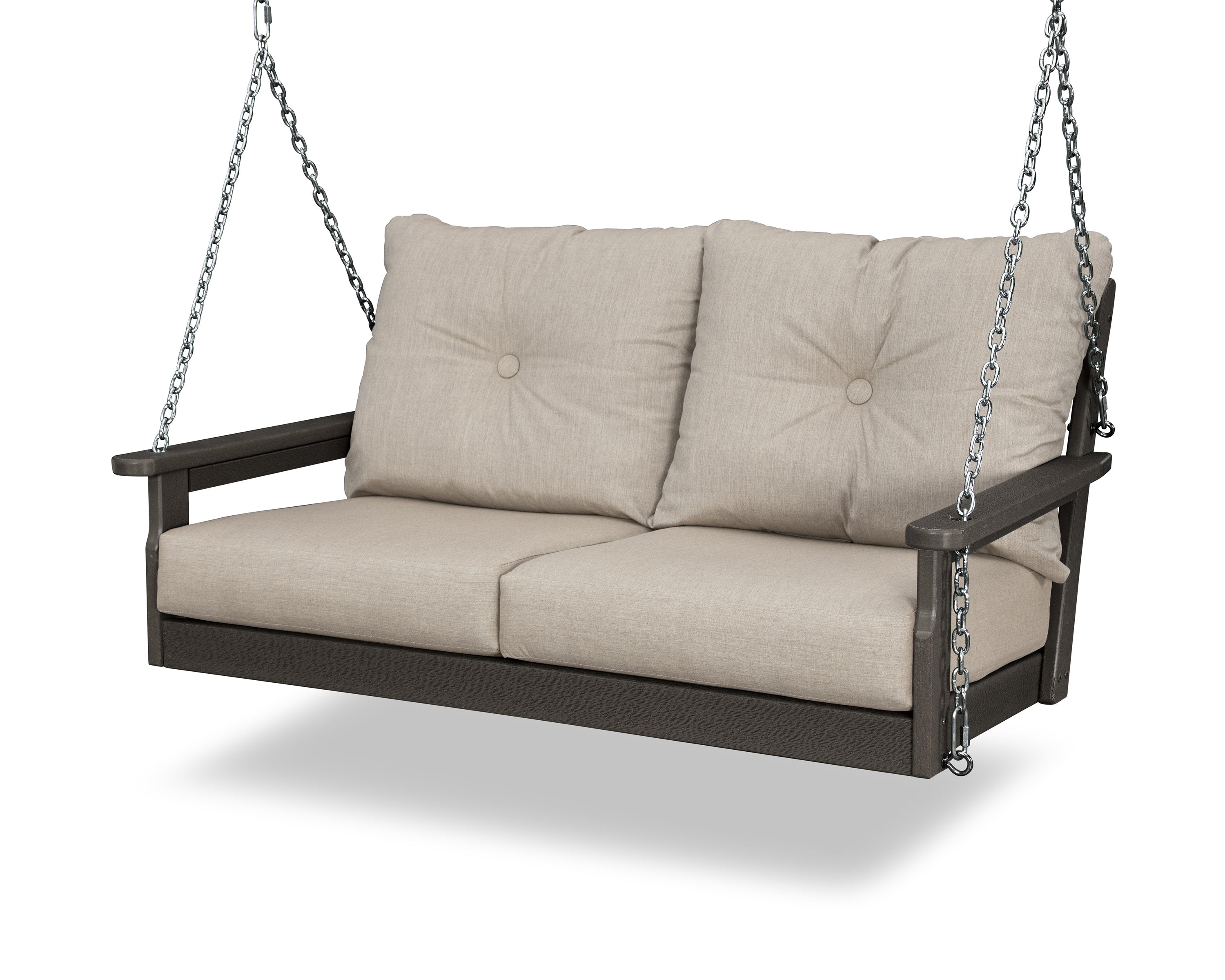 Vineyard Deep Seating Swing in Vintage Coffee / Cast Ash