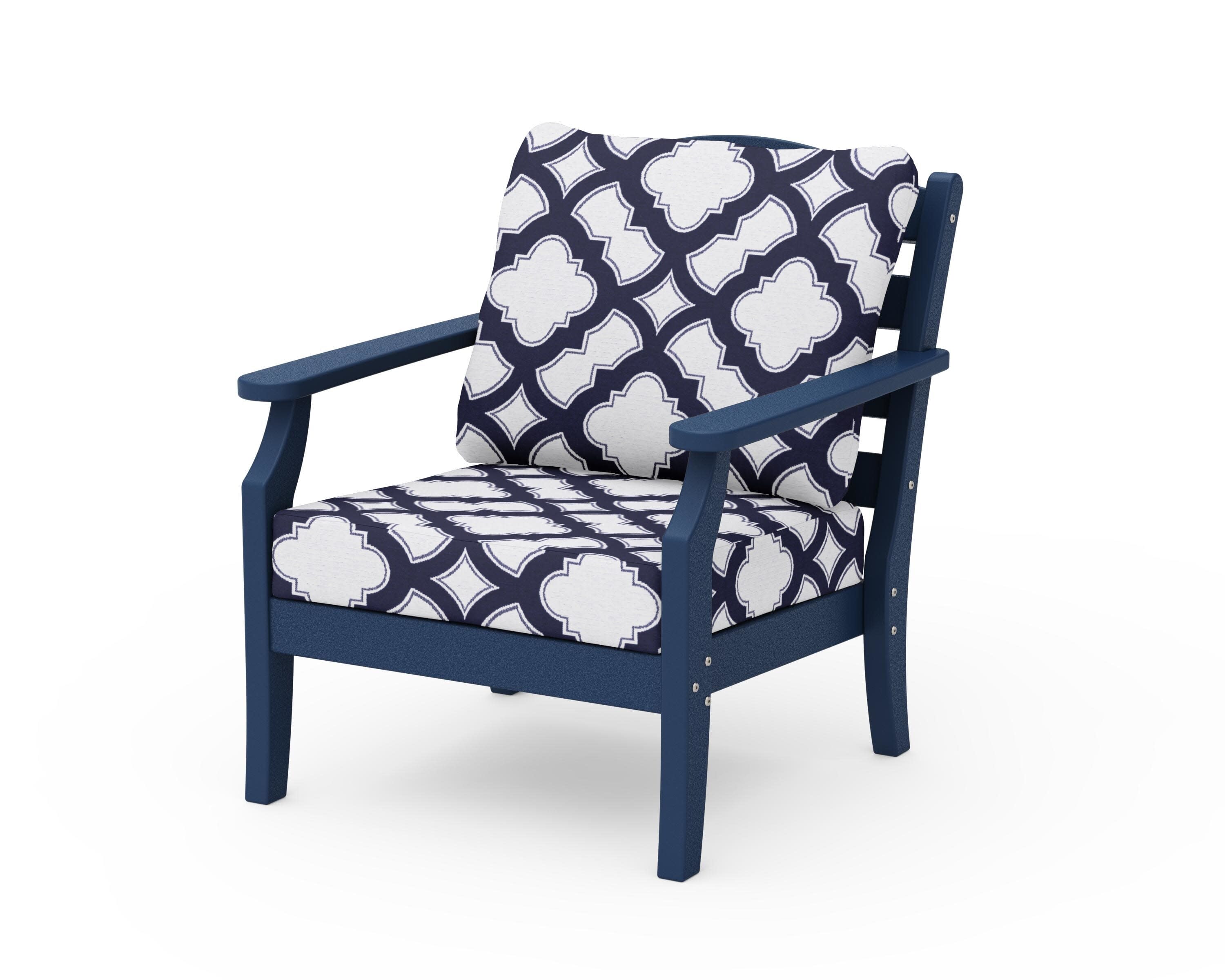 Savannah Deep Seating Chair in Navy / Trellis Navy