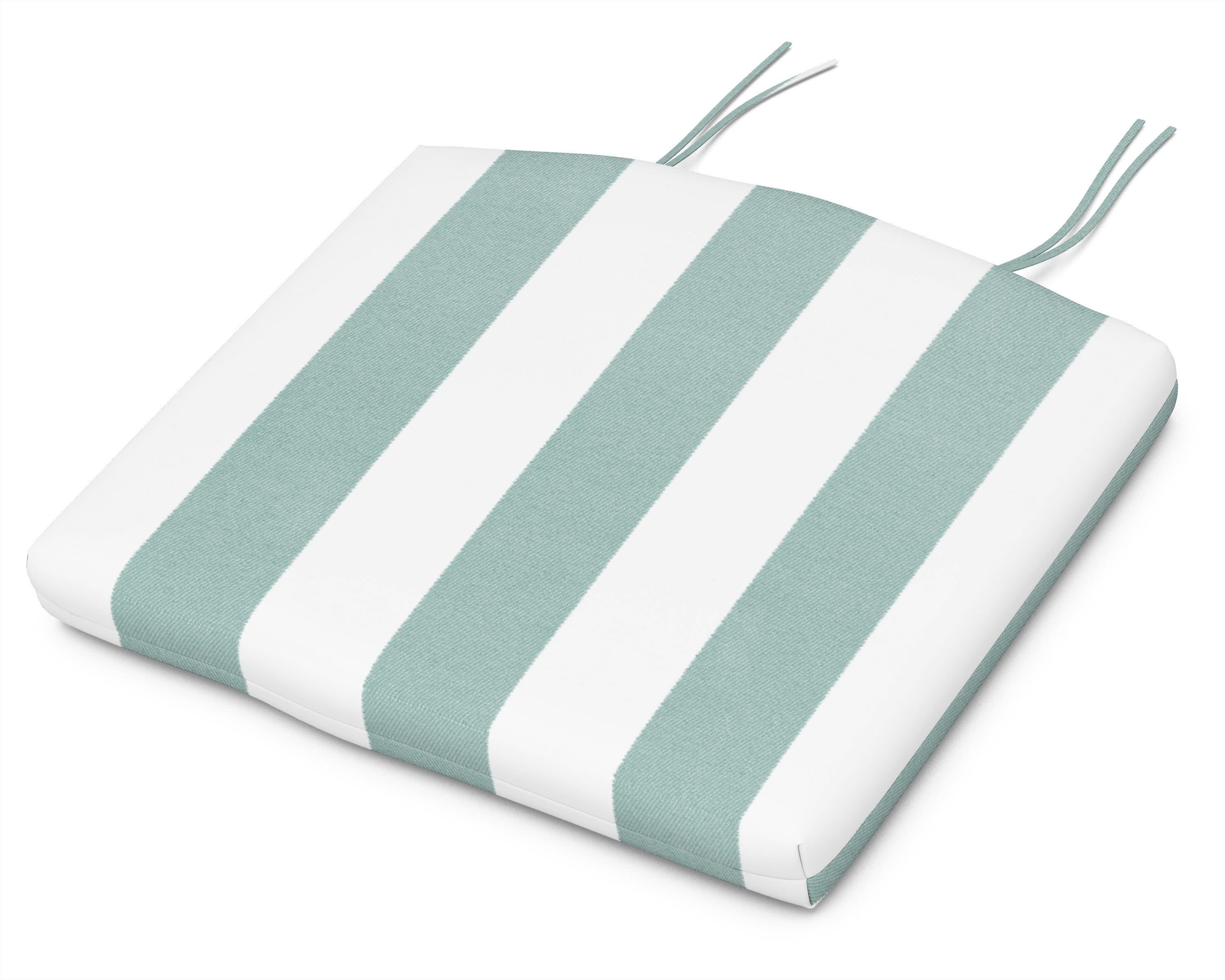 Standard Seat Cushion 17"D x 20.5"W x 2.5"H in Cabana Stripe Glacier Spa