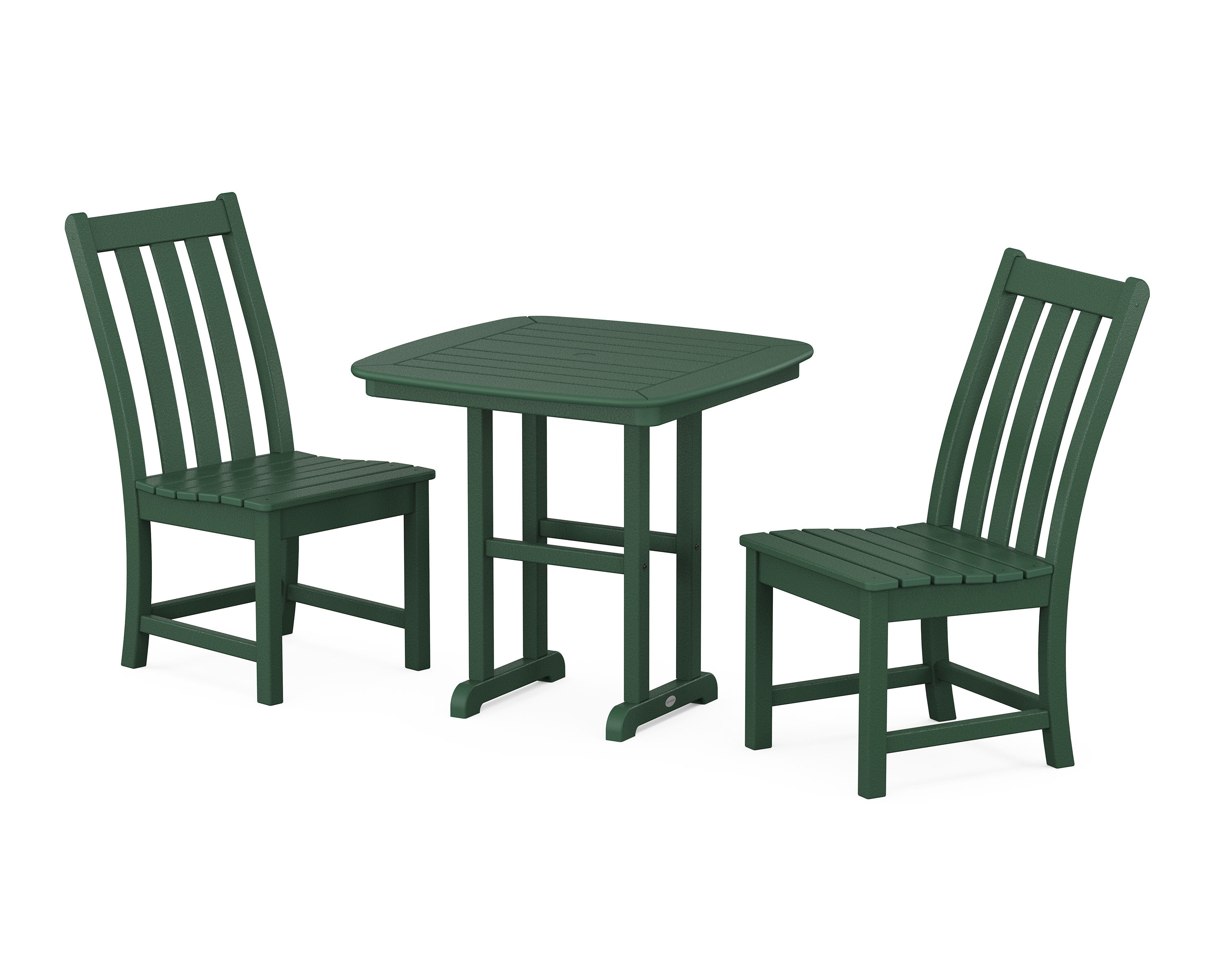Vineyard Side Chair 3-Piece Dining Set in Green