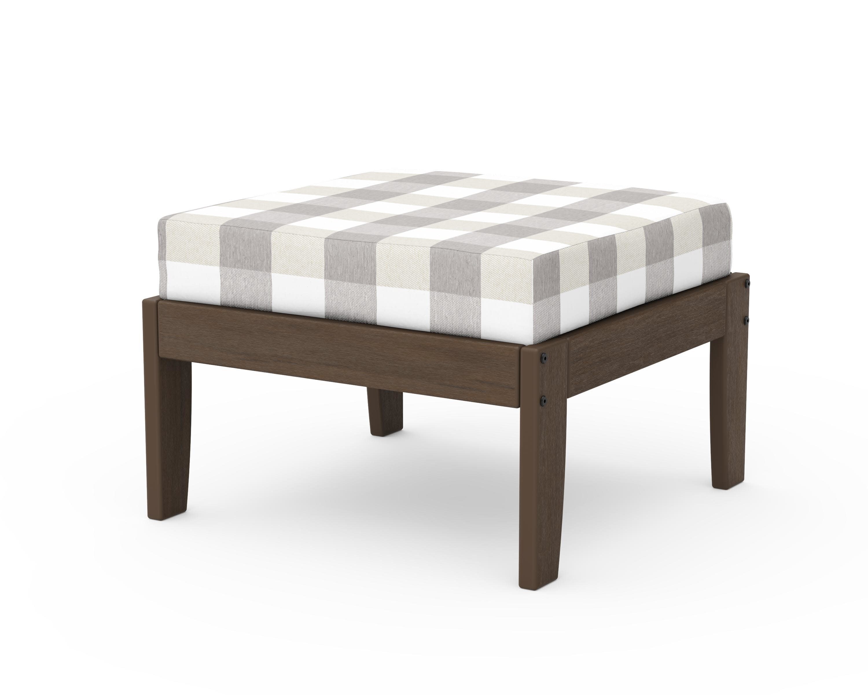 Modular Ottoman - Classic in Kona / Buffalo Plaid Grey Mist