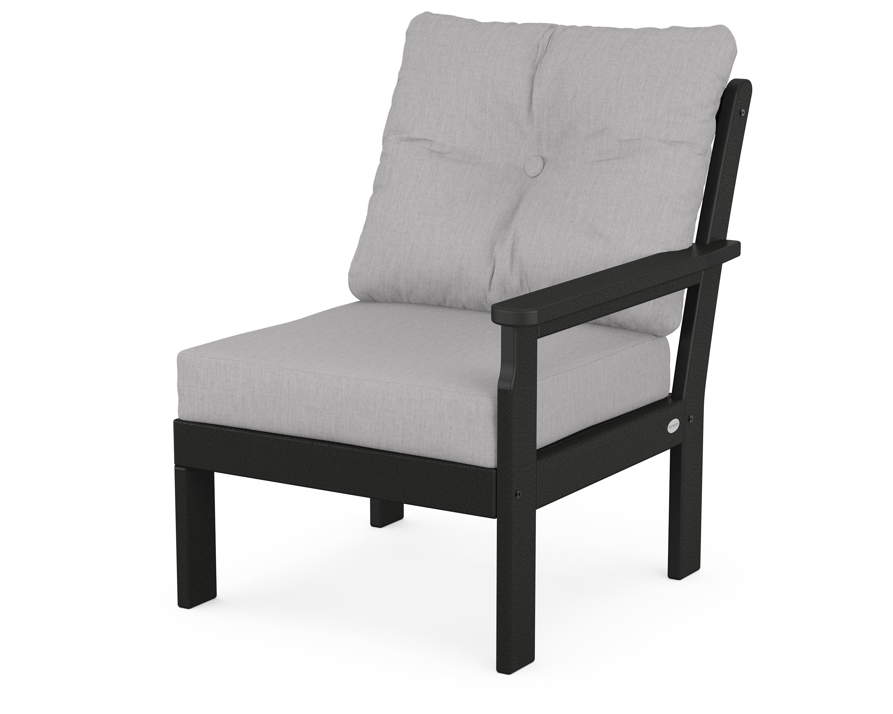 Vineyard Modular Right Arm Chair in Black / Granite
