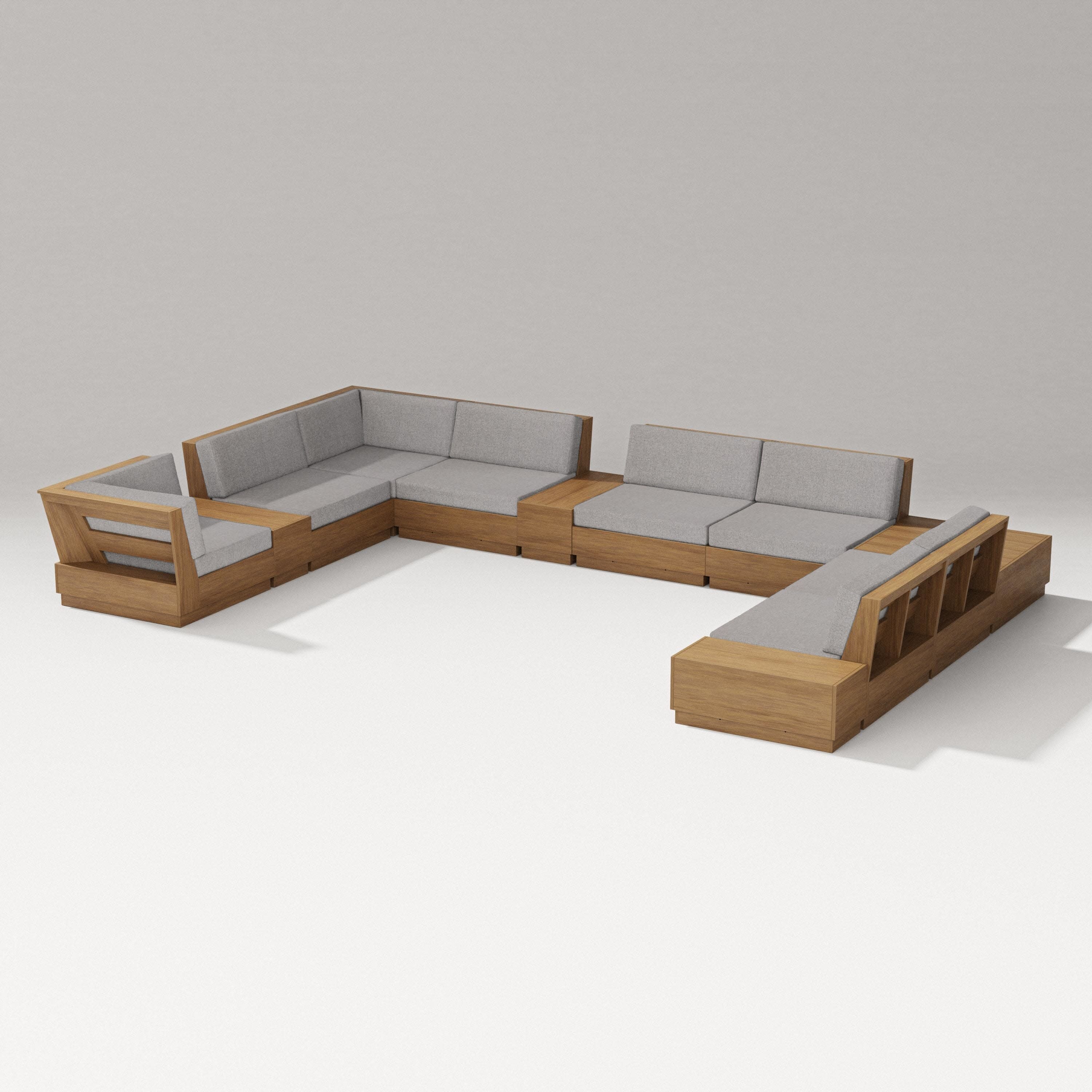 Elevate 12-Piece Conversation Sectional Set in Natural / Grey Mist