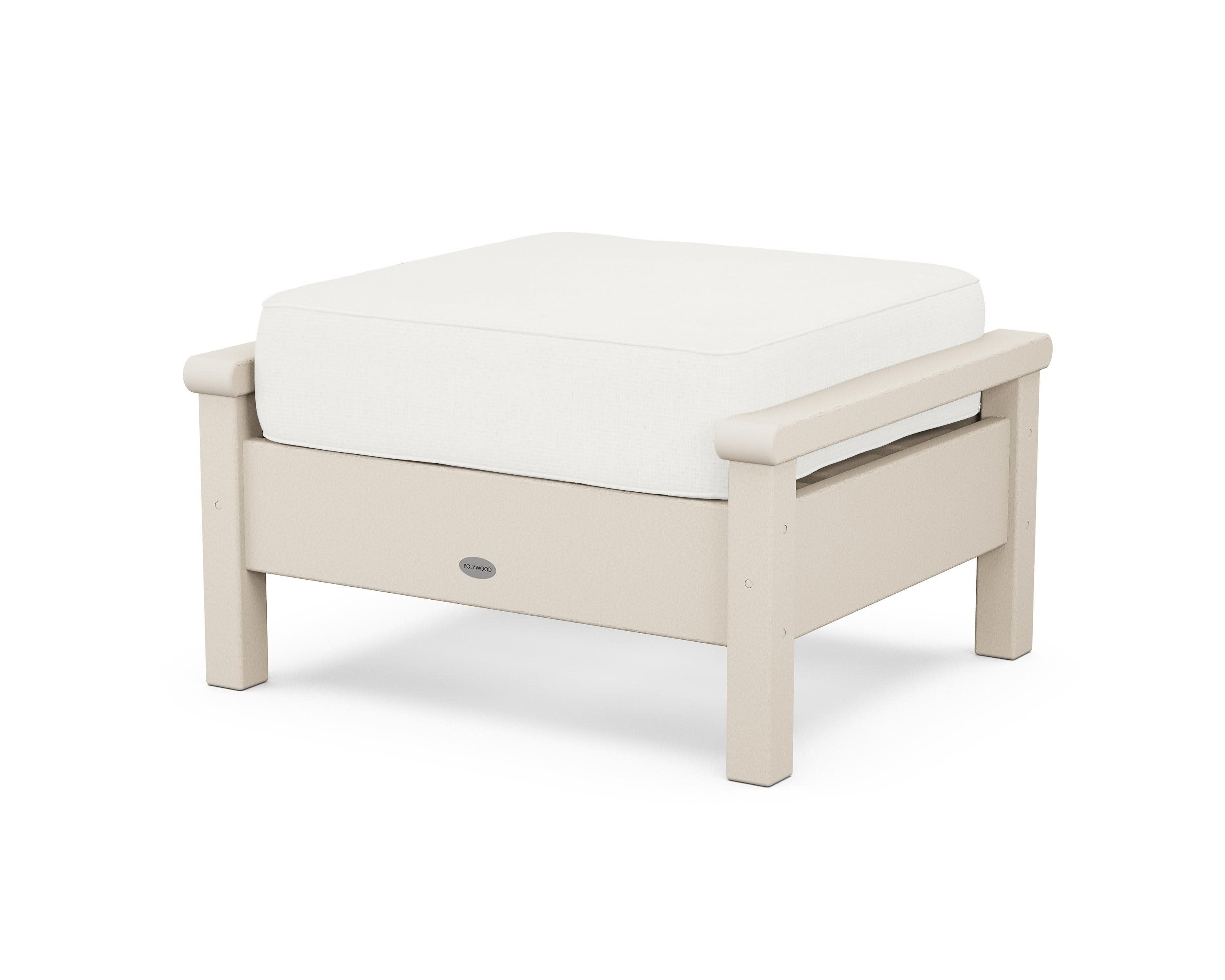 Harbour Deep Seating Ottoman in Sand / Natural Linen